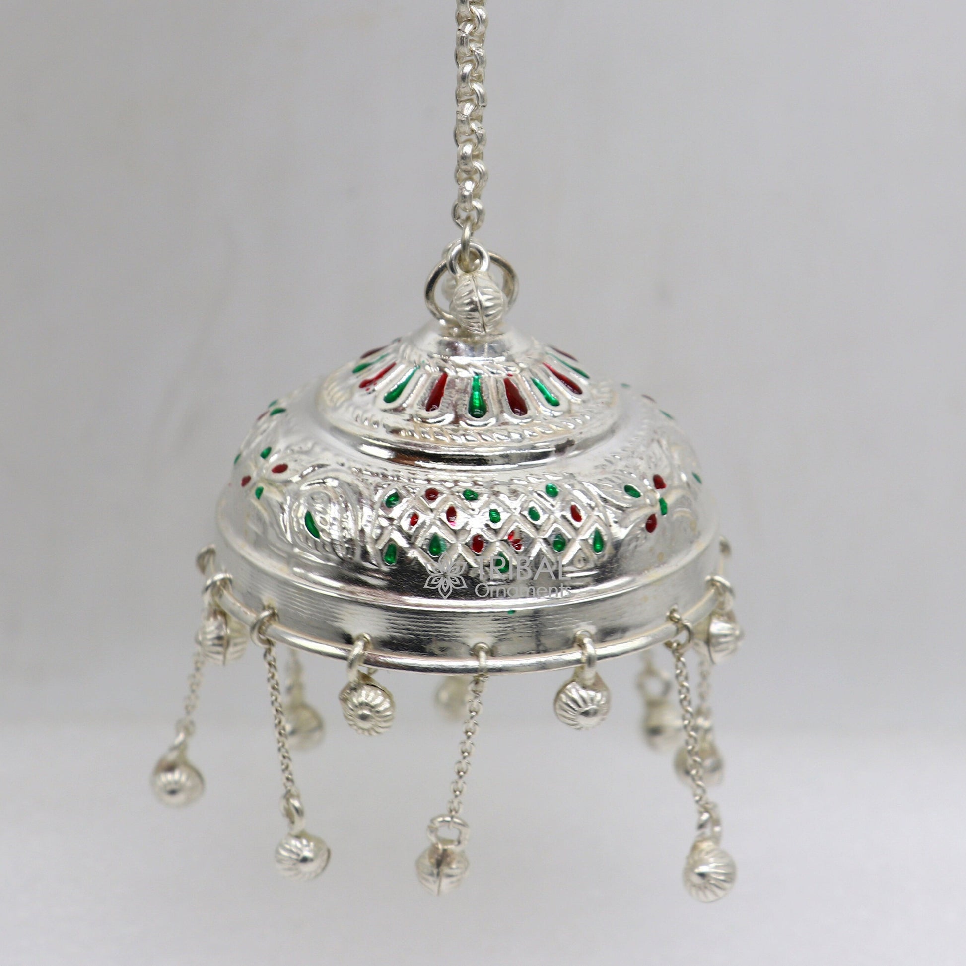 925 sterling Silver chattar/ chhatra, silver umbrella god temple art, Divine temple silver article, OR puja worshiping utensils su1114 - TRIBAL ORNAMENTS