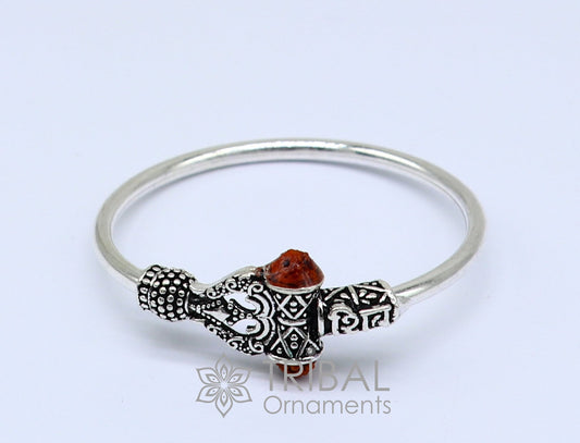 925 sterling silver Handmade gorgeous Lord shiva trident baby bangle bracelet kada, amazing Shiv kada unisex bracelet tribal jewelry nsk682 - TRIBAL ORNAMENTS