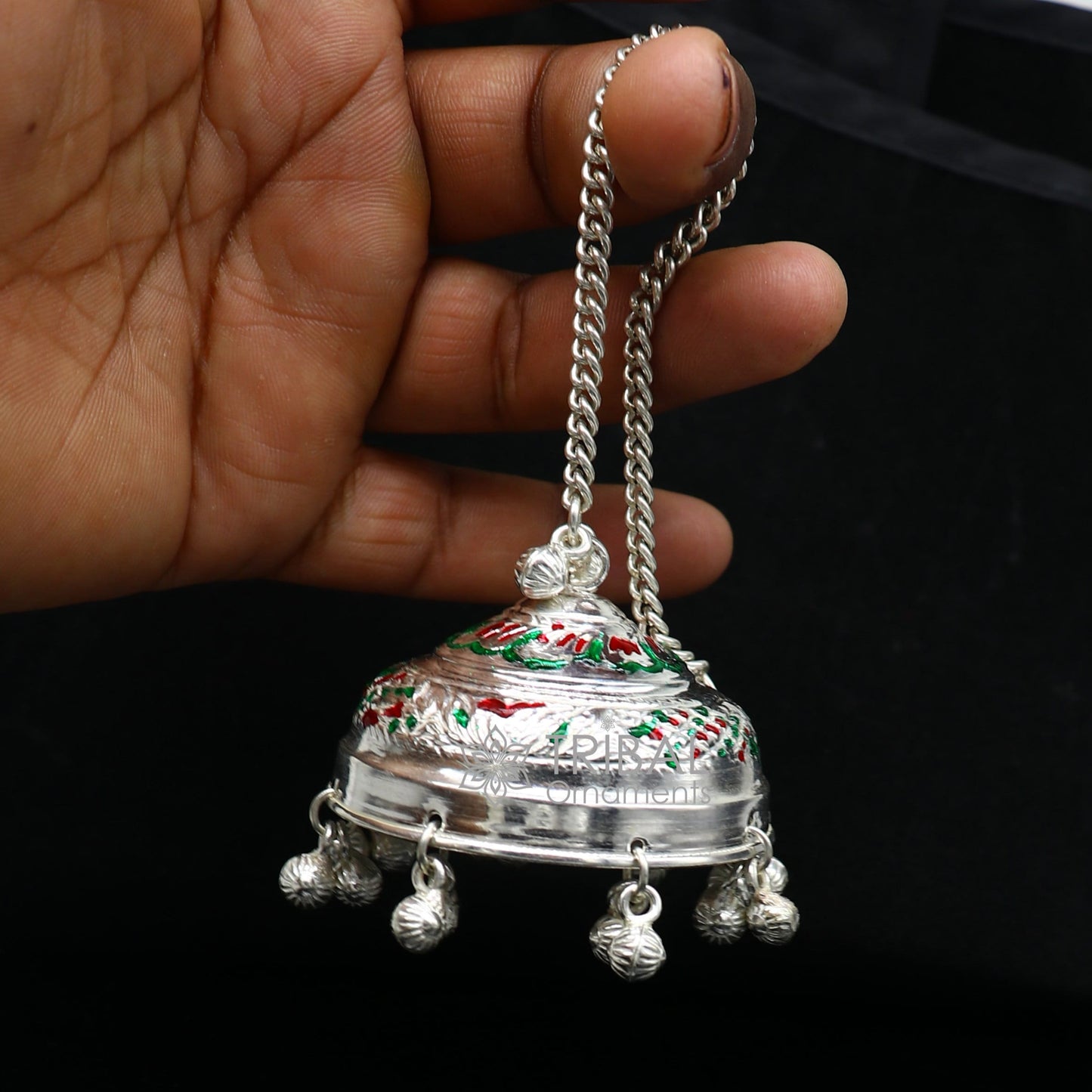 925 sterling Silver chatter/chatar, silver umbrella god temple art, Silver chandelier for temple Puja worshipping utensils su1119 - TRIBAL ORNAMENTS