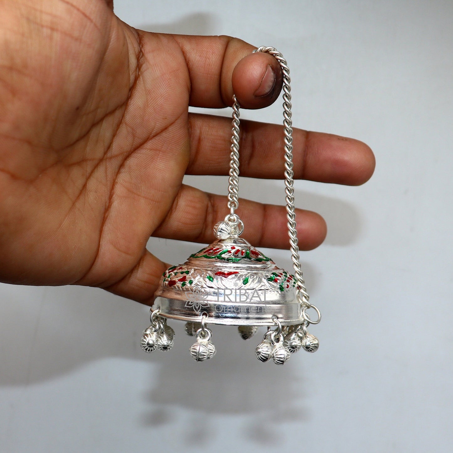 925 sterling Silver chatter/chatar, silver umbrella god temple art, Silver chandelier for temple Puja worshipping utensils su1119 - TRIBAL ORNAMENTS