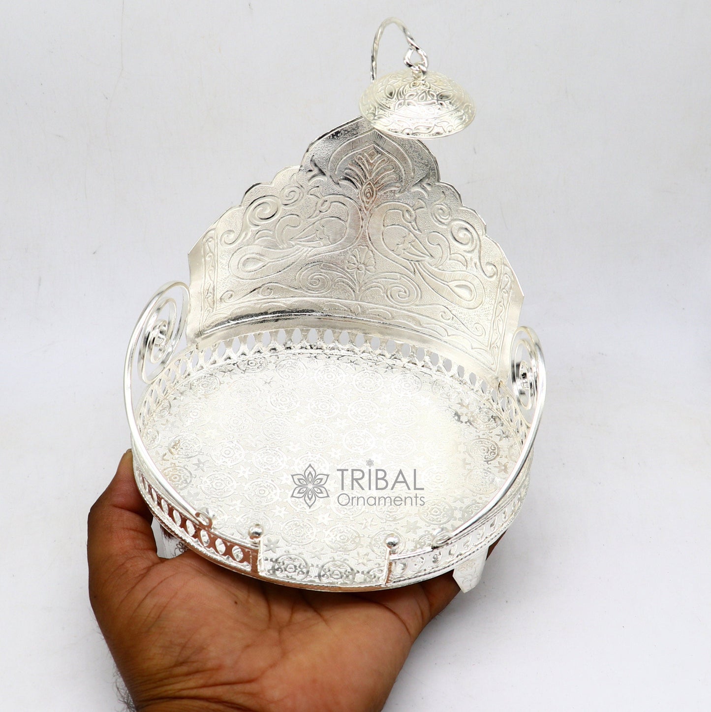 925 sterling silver sterling Sinhasan, singhasan idol god throne, god statue's divine chair, temple puja article collectible article su1112 - TRIBAL ORNAMENTS