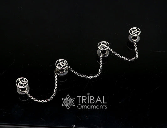 925 Sterling silver handmade gorgeous sign Aum or OM design high-quality buttons or cufflinks for kurtas, best gifting jewelry btn30 - TRIBAL ORNAMENTS