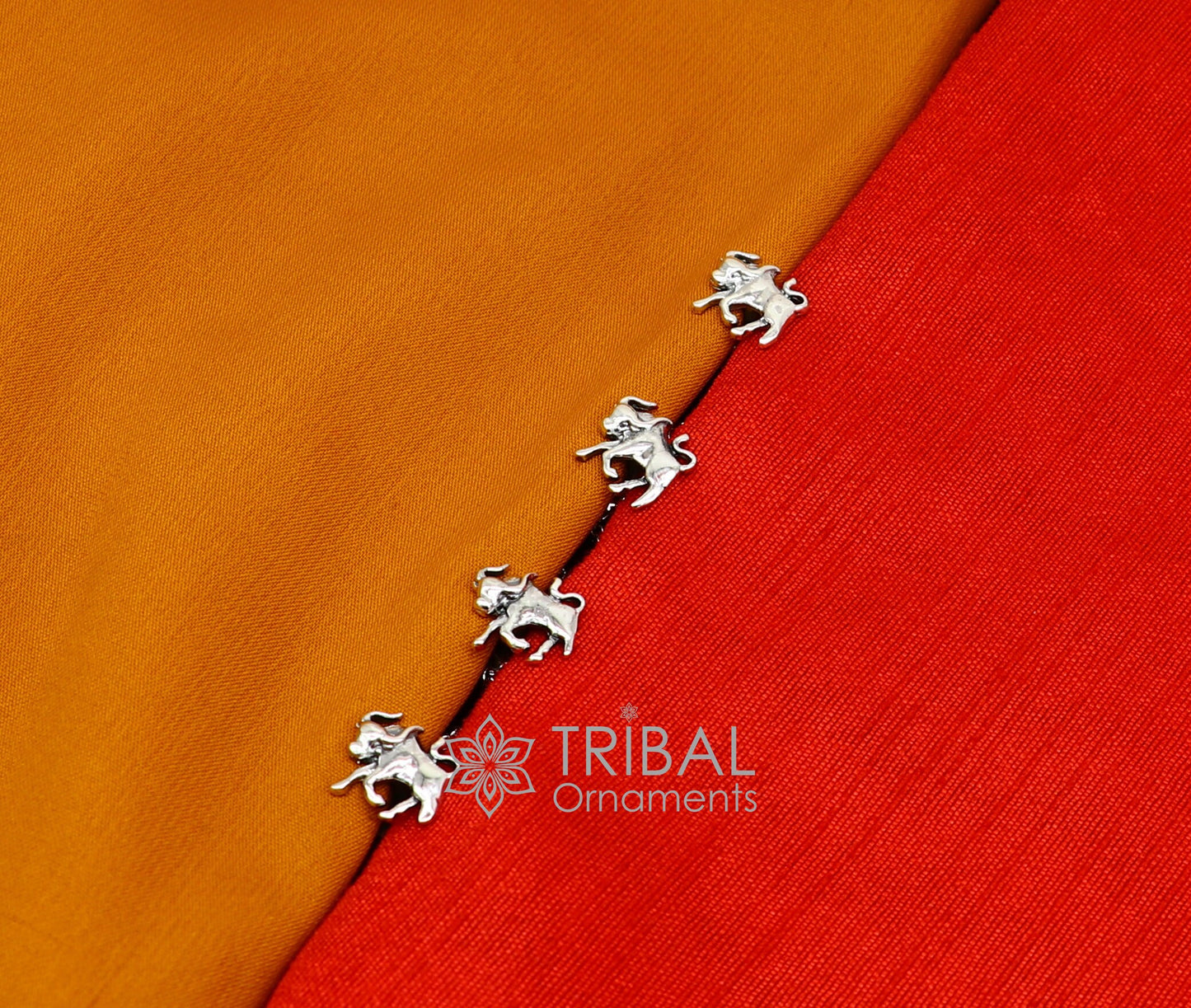 925 Sterling Silver bull design set of 4 kurta Buttons for Fashion Perfection, silver cufflinks, cultural trendy jewelry btn35 - TRIBAL ORNAMENTS