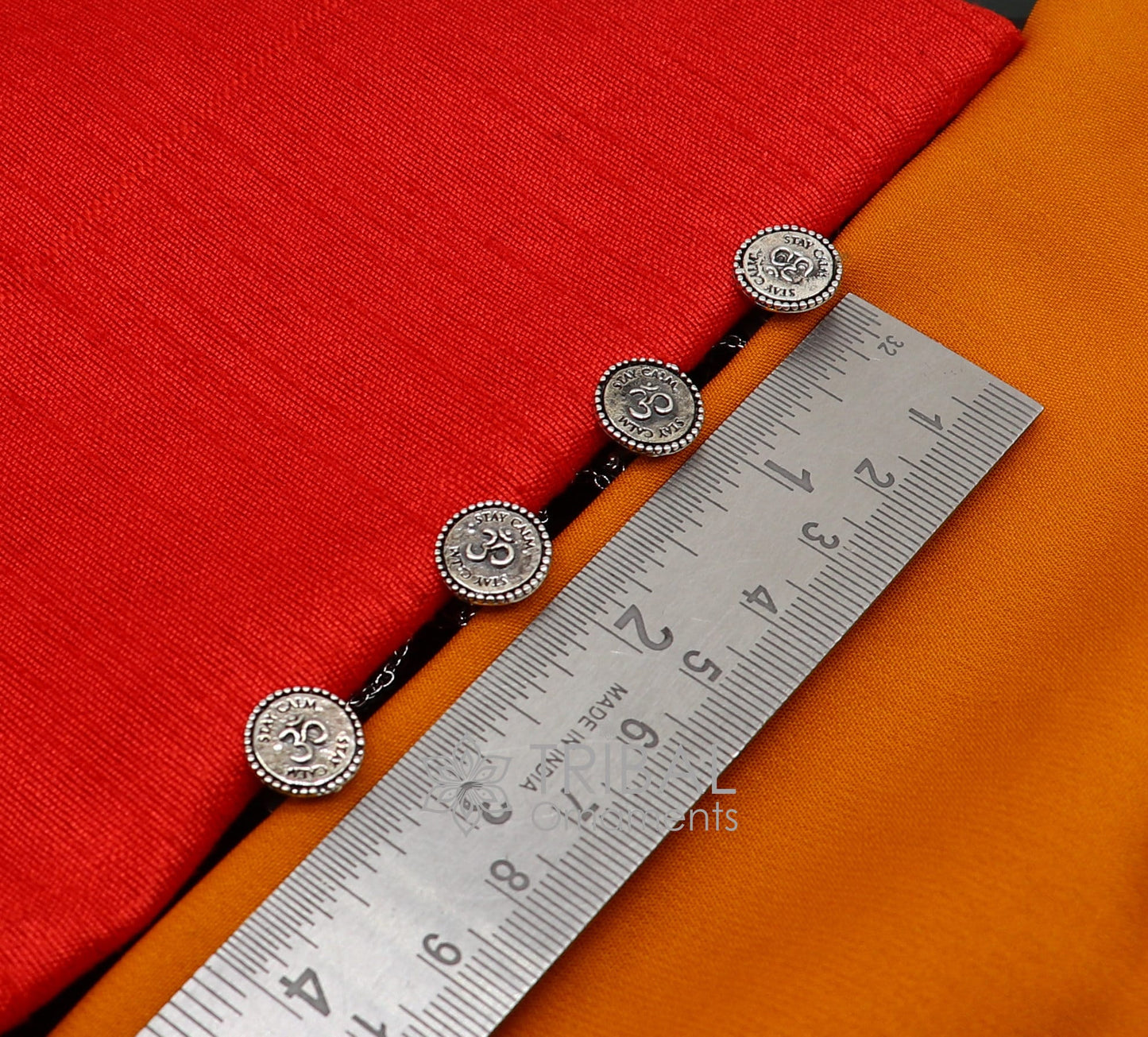 925 Sterling silver handmade gorgeous sign Aum or OM design high-quality buttons or cufflinks for kurtas, best gifting jewelry btn51 - TRIBAL ORNAMENTS