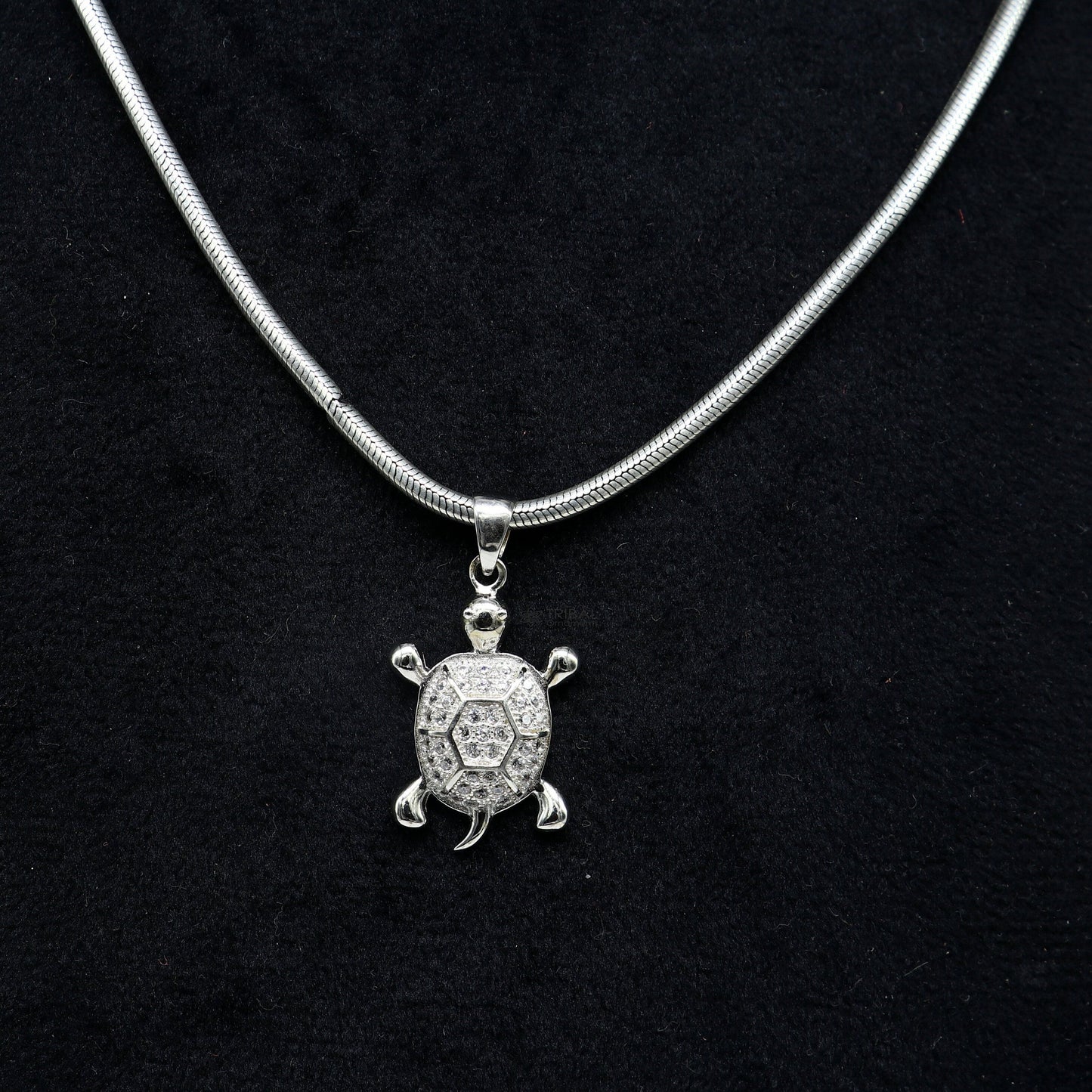 925 sterling silver beautiful cubic zircon stone Tortoise pendant  adding a touch of natural beauty and sophistication to any outfit nsp630 - TRIBAL ORNAMENTS