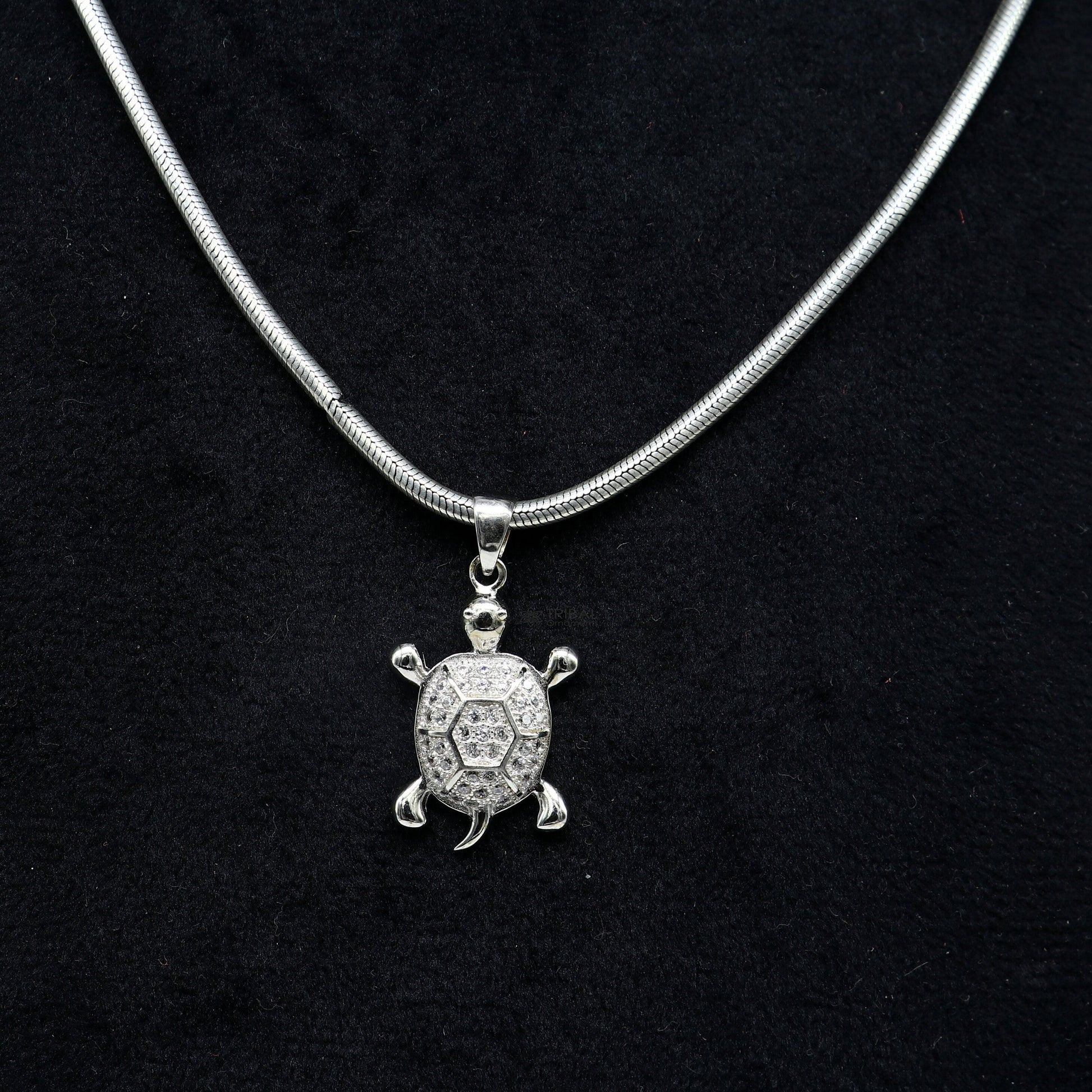 925 sterling silver beautiful cubic zircon stone Tortoise pendant  adding a touch of natural beauty and sophistication to any outfit nsp630 - TRIBAL ORNAMENTS
