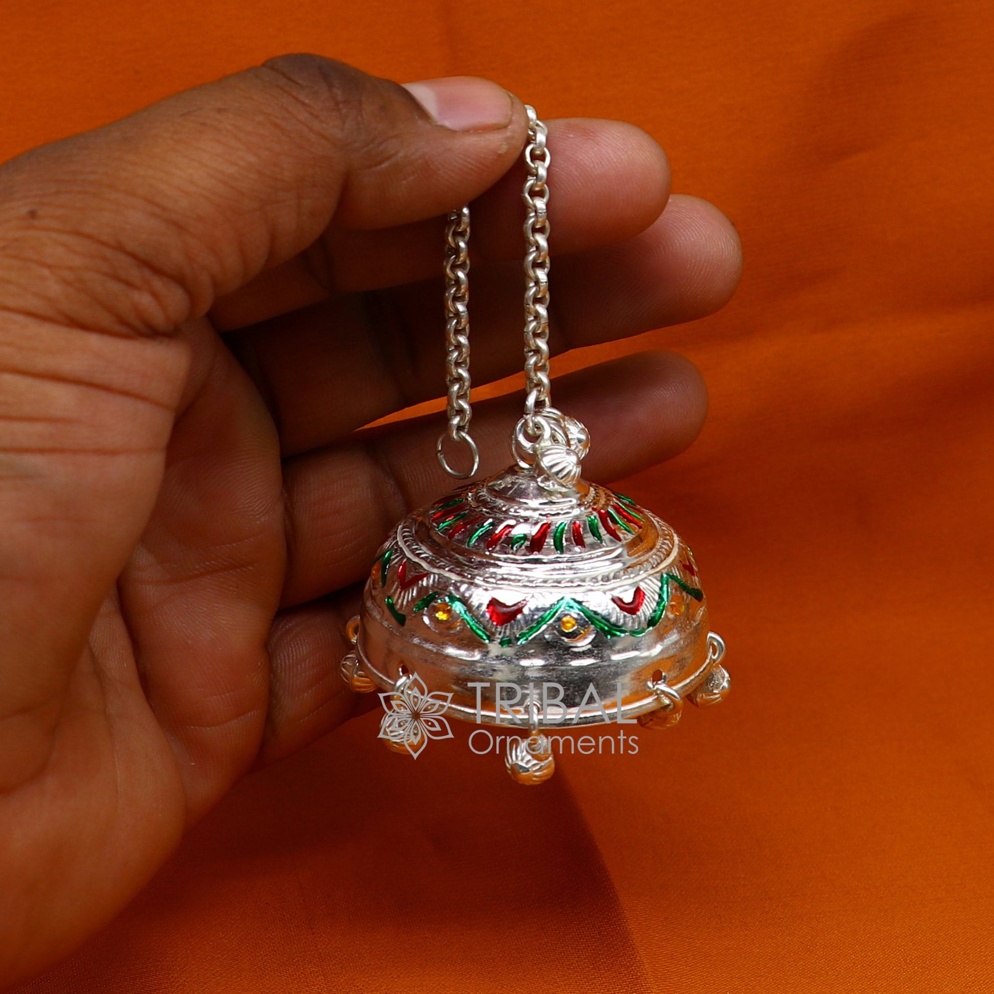 925 sterling Silver chatter/chatar, silver umbrella god temple art, Silver chandelier for temple Puja worshipping utensils su1118 - TRIBAL ORNAMENTS