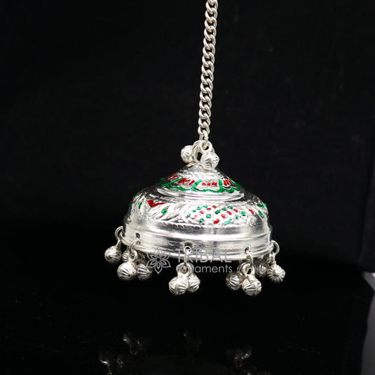 925 sterling Silver chatter/chatar, silver umbrella god temple art, Silver chandelier for temple Puja worshipping utensils su1119 - TRIBAL ORNAMENTS