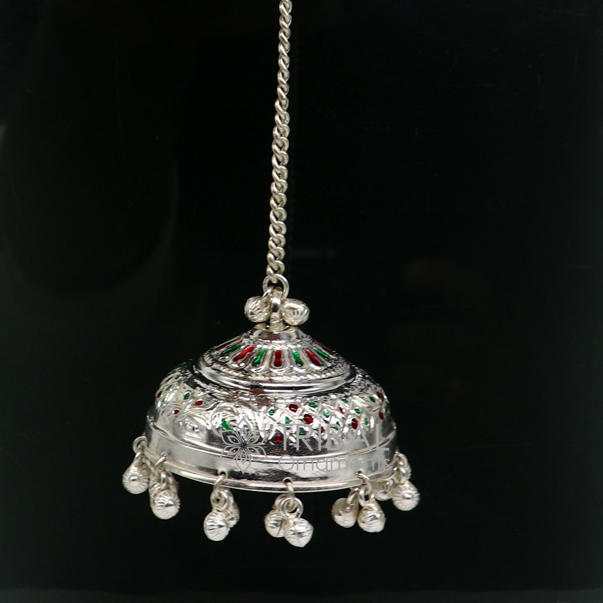 925 sterling Silver chatter/chatar, silver umbrella god temple art, Silver chandelier for temple Puja worshipping utensils su1120 - TRIBAL ORNAMENTS