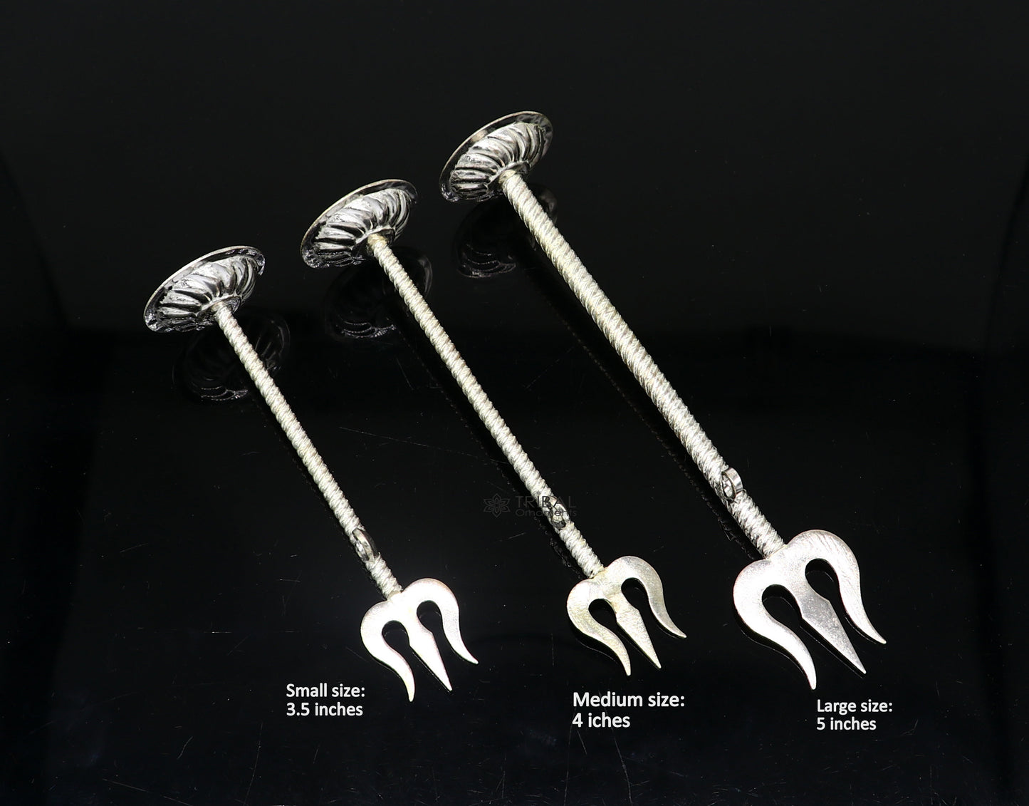 925 Sterling silver handmade lord Shiva trident, fabulous craftsmanship Mahadev trishul or goddess trident collectible puja article su1131 - TRIBAL ORNAMENTS