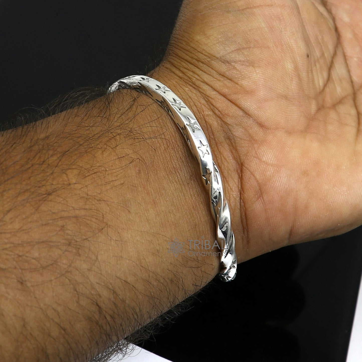 925 sterling silver handmade Unique twisting design fashion kada cuff bracelet, cuff kada unsex gifting jewelry solid silver kada cuff156 - TRIBAL ORNAMENTS