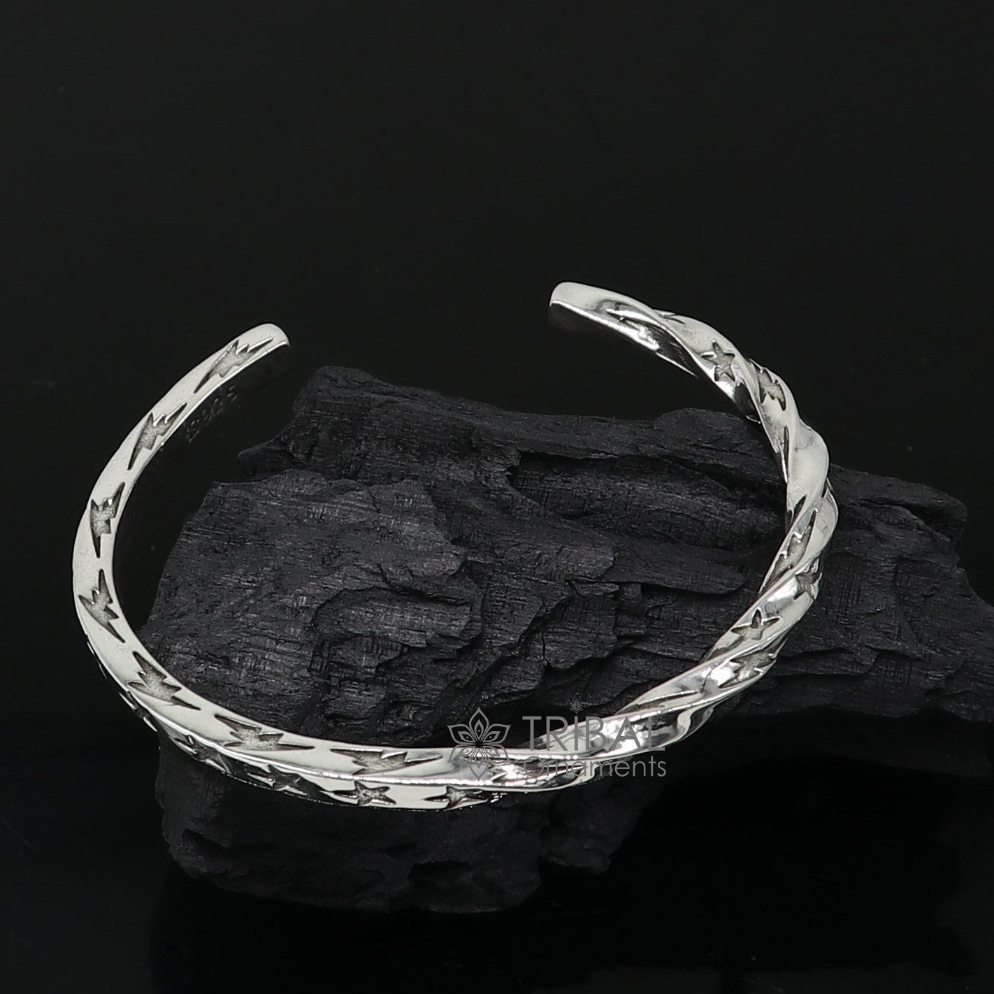 925 sterling silver handmade Unique twisting design fashion kada cuff bracelet, cuff kada unsex gifting jewelry solid silver kada cuff156 - TRIBAL ORNAMENTS