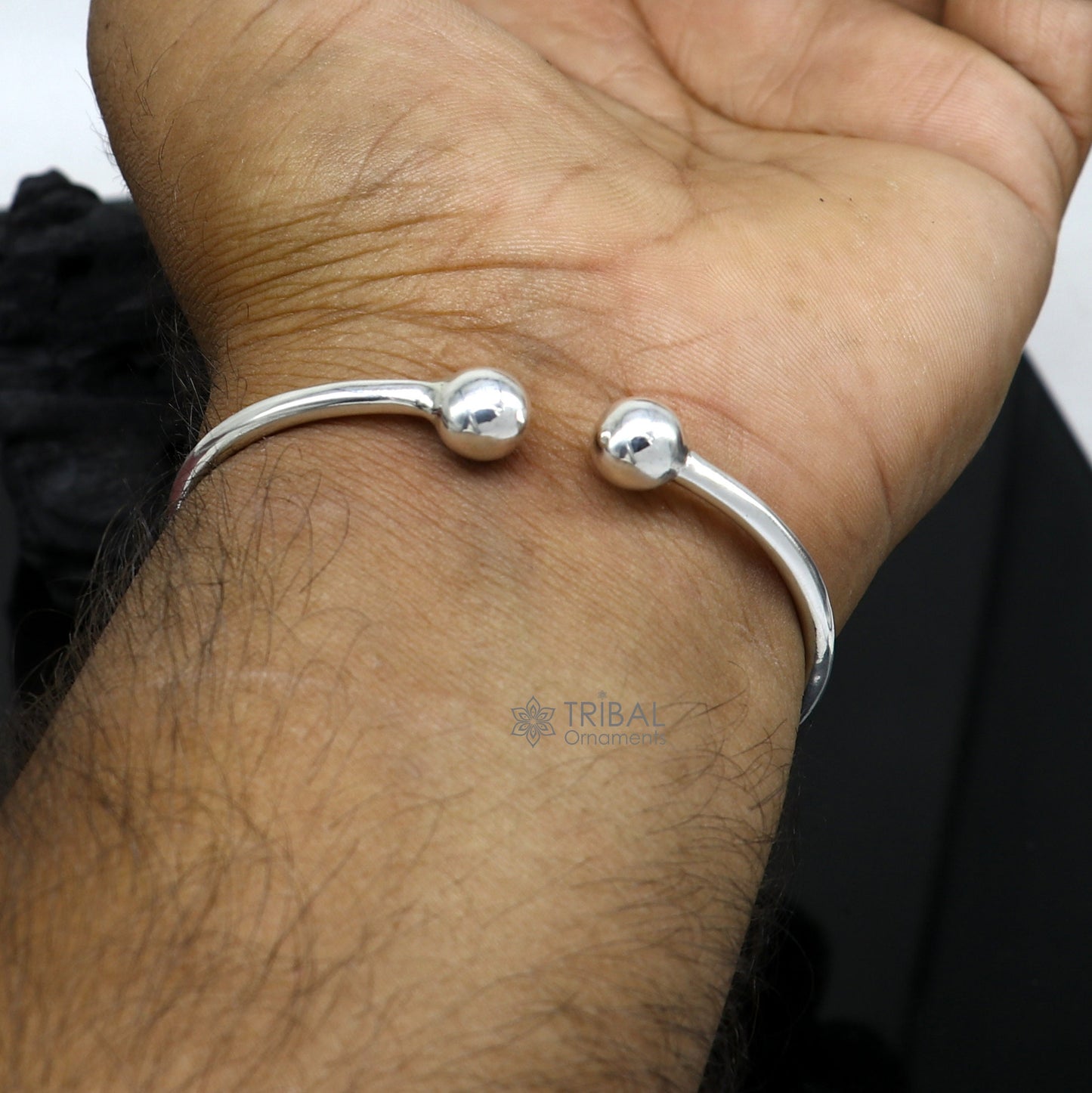 925 sterling silver plain shiny design cuff kada modern trendy fashion kada is a stunning and versatile piece of jewelry cuff159 - TRIBAL ORNAMENTS