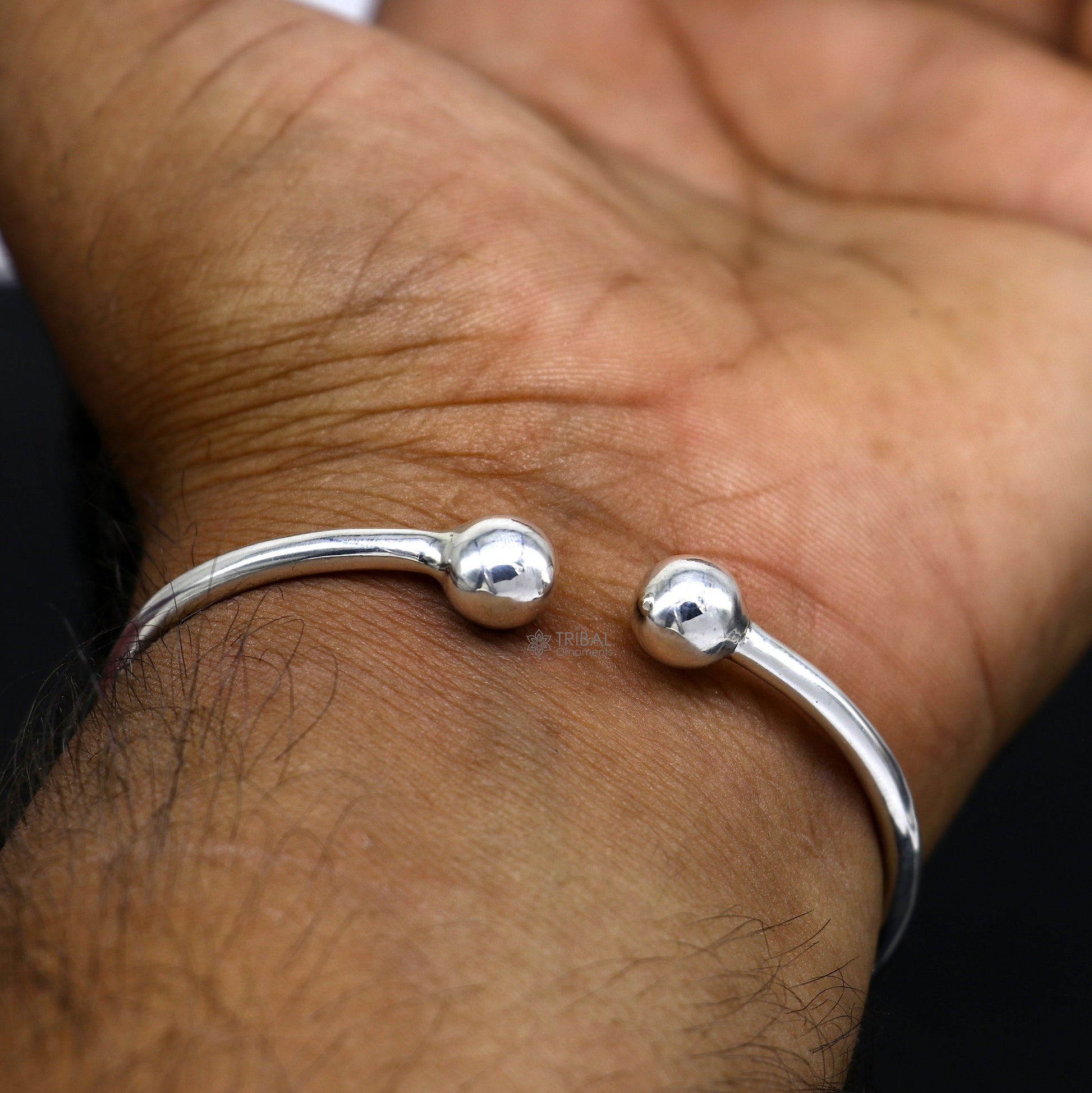 925 sterling silver plain shiny design cuff kada modern trendy fashion kada is a stunning and versatile piece of jewelry cuff159 - TRIBAL ORNAMENTS