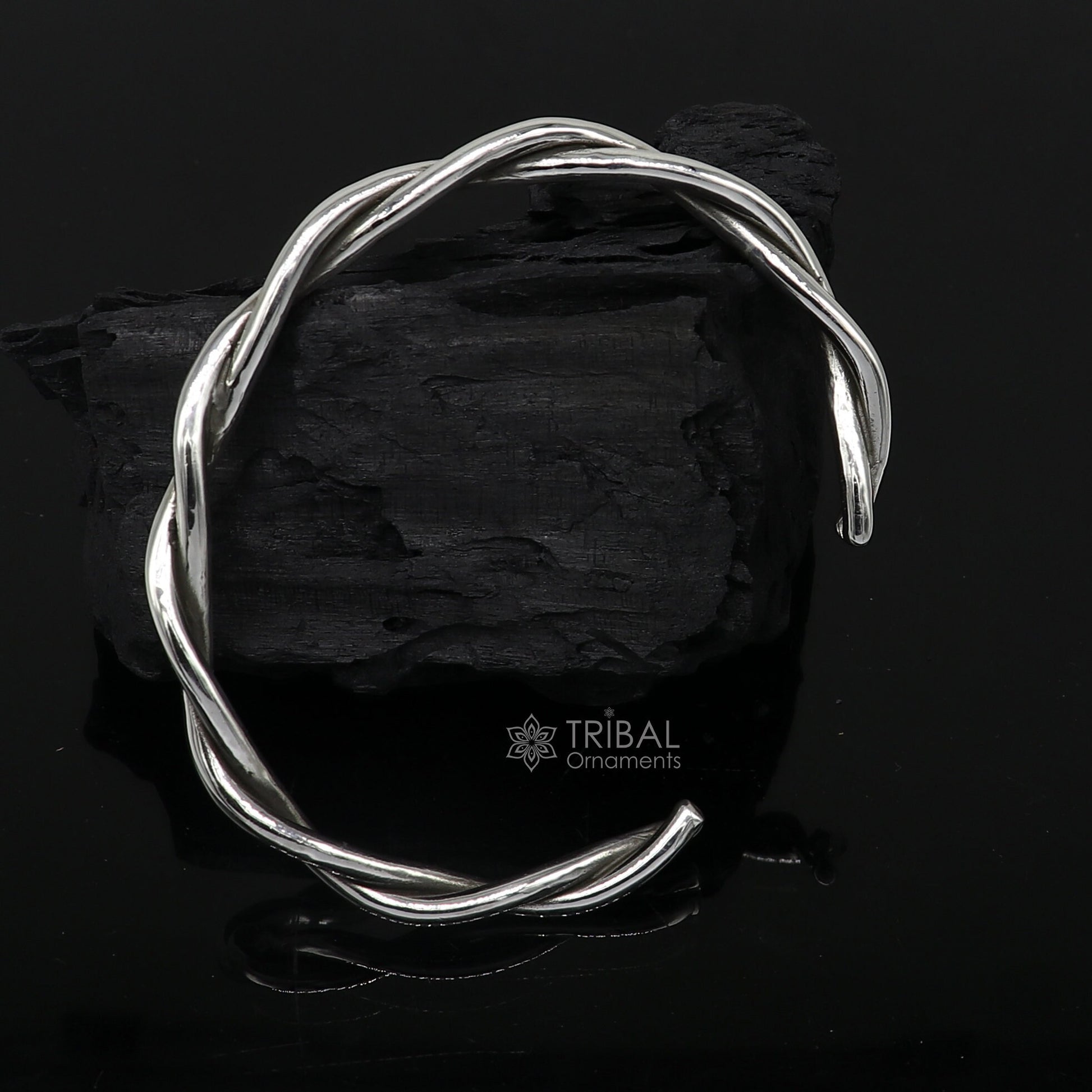 925 sterling silver handmade solid trendy twisted design fashion kada cuff bracelet, cuff kada unsex gifting jewelry solid kada cuff161 - TRIBAL ORNAMENTS