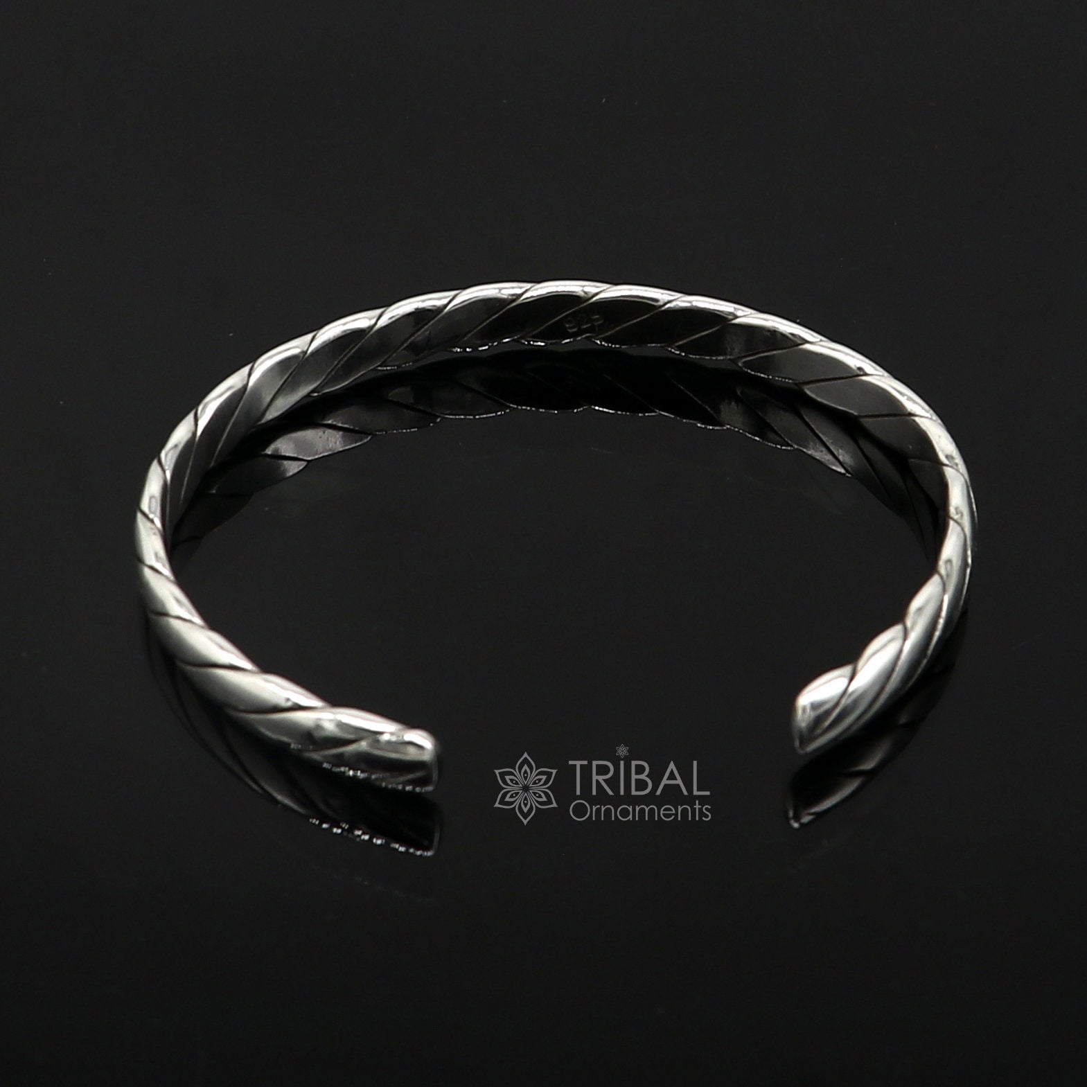 925 sterling silver handmade solid trendy spiral design fashion kada cuff bracelet, cuff kada unsex gifting jewelry solid kada cuff163 - TRIBAL ORNAMENTS