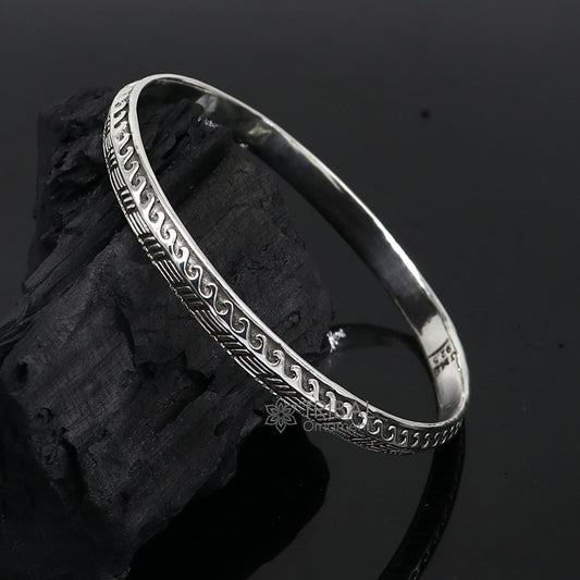 925 sterling silver handmade Punjabis shikha men's women's kada bracelet, amazing designer kada fashion delicate kada nsk691 - TRIBAL ORNAMENTS