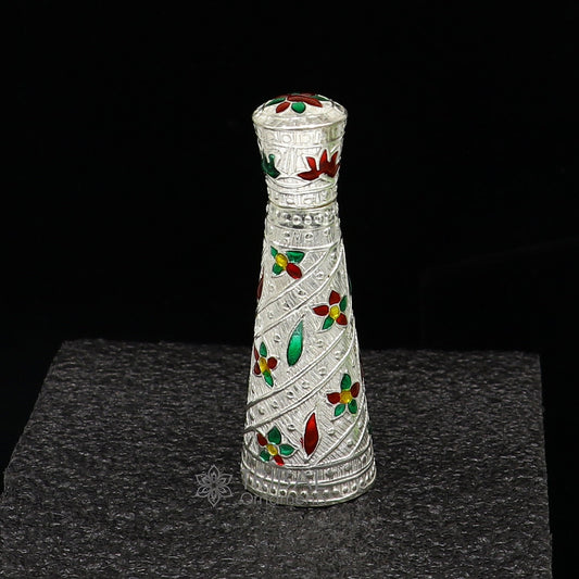 925 sterling silver sindur box, brides box/casket box bridal enamel sindur box collection, container box, eyeliner box gifting stb817 - TRIBAL ORNAMENTS