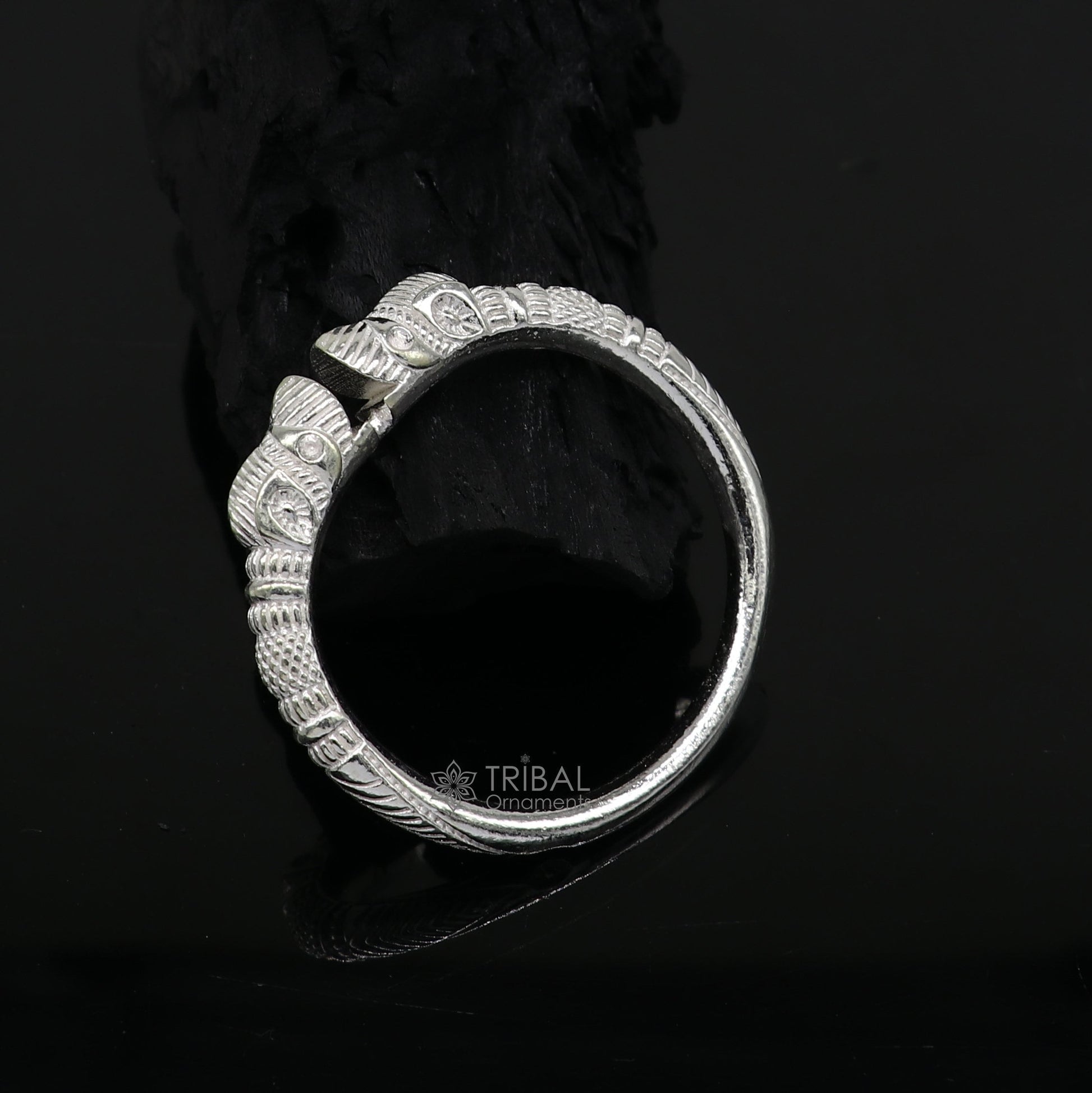 Amazing baby kada Solid 925 silver men's ethnic cultural crocodile face design vintage tribal kada bangle best kids gifting cuff kada nsk700 - TRIBAL ORNAMENTS