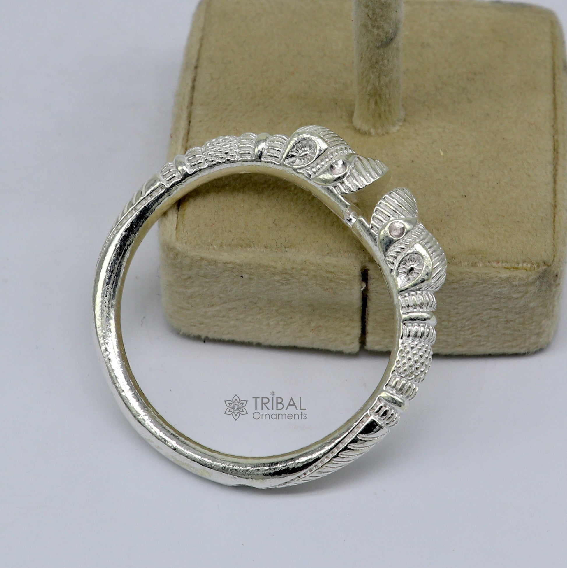 Amazing baby kada Solid 925 silver men's ethnic cultural crocodile face design vintage tribal kada bangle best kids gifting cuff kada nsk700 - TRIBAL ORNAMENTS