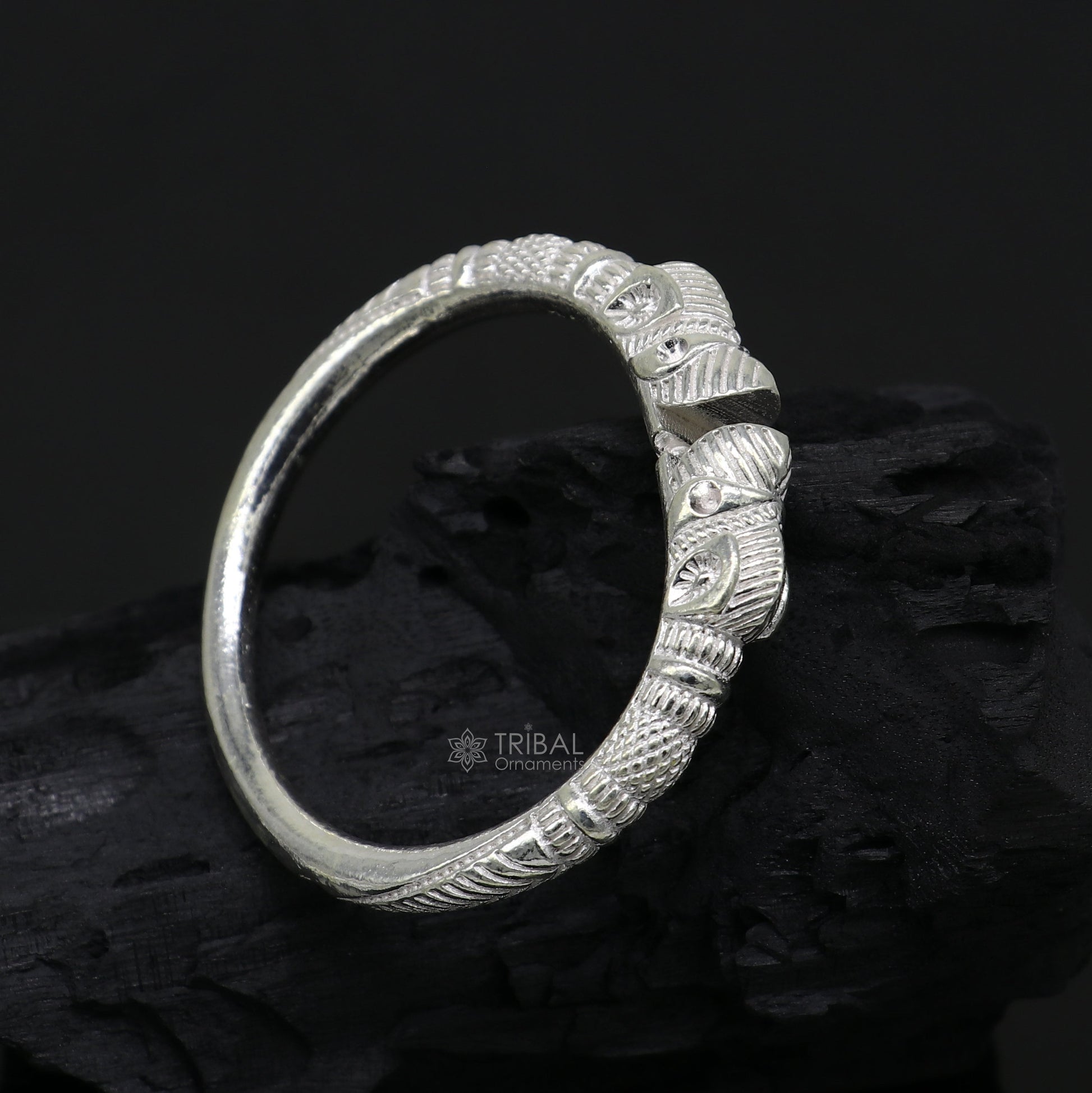 Amazing baby kada Solid 925 silver men's ethnic cultural crocodile face design vintage tribal kada bangle best kids gifting cuff kada nsk700 - TRIBAL ORNAMENTS