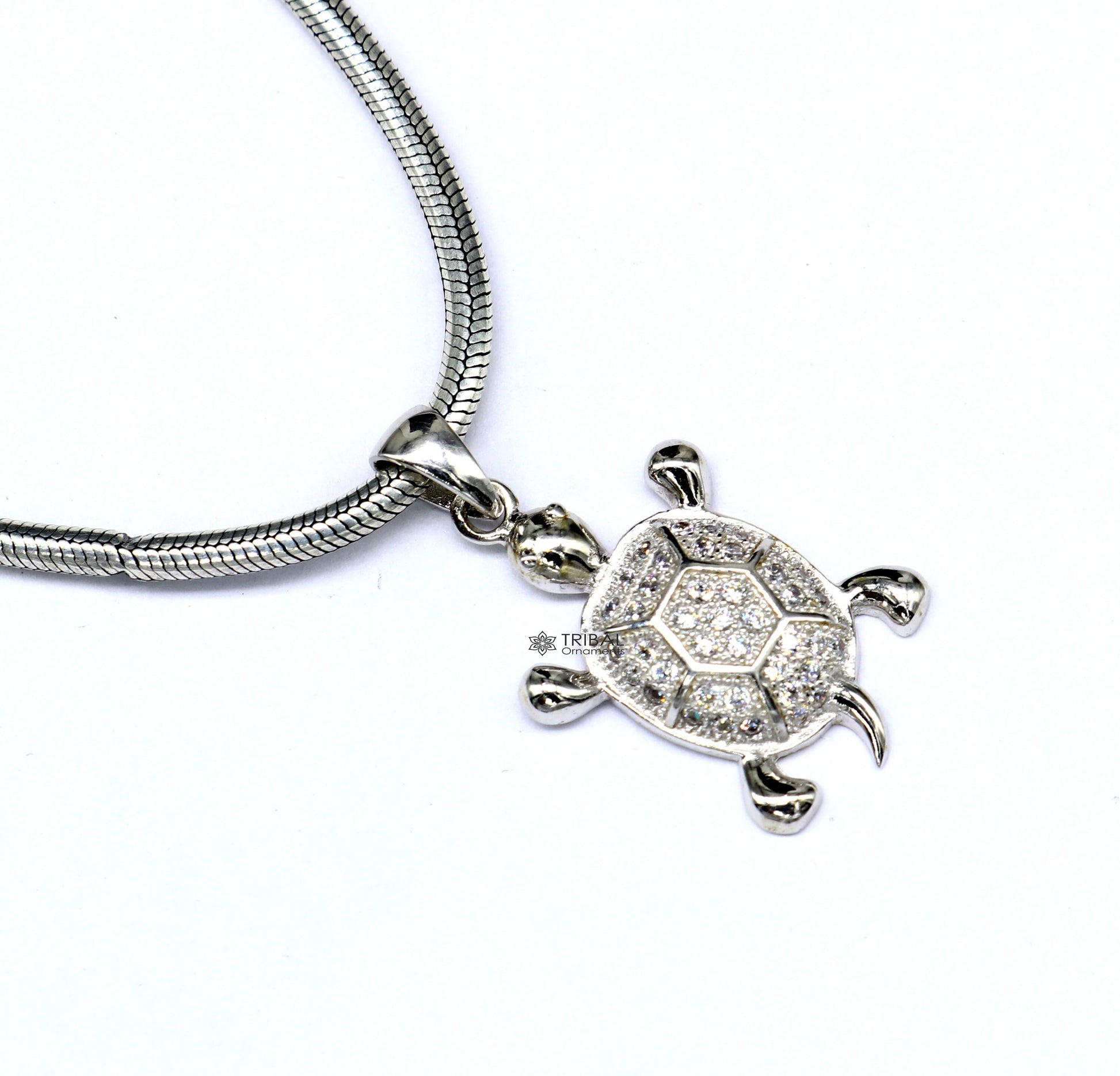 925 sterling silver beautiful cubic zircon stone Tortoise pendant  adding a touch of natural beauty and sophistication to any outfit nsp630 - TRIBAL ORNAMENTS