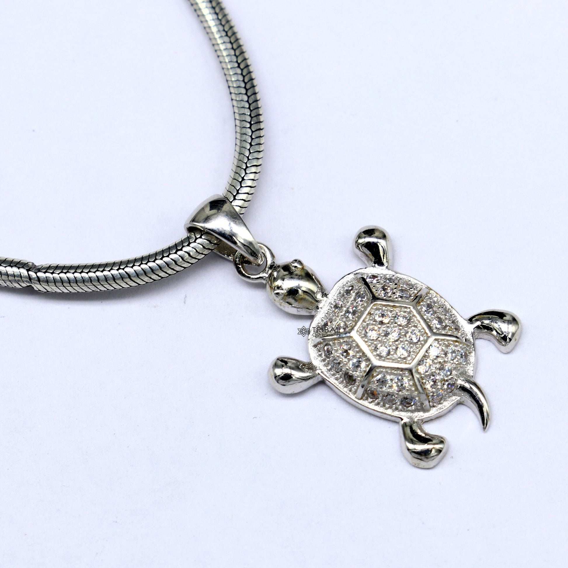 925 sterling silver beautiful cubic zircon stone Tortoise pendant  adding a touch of natural beauty and sophistication to any outfit nsp630 - TRIBAL ORNAMENTS