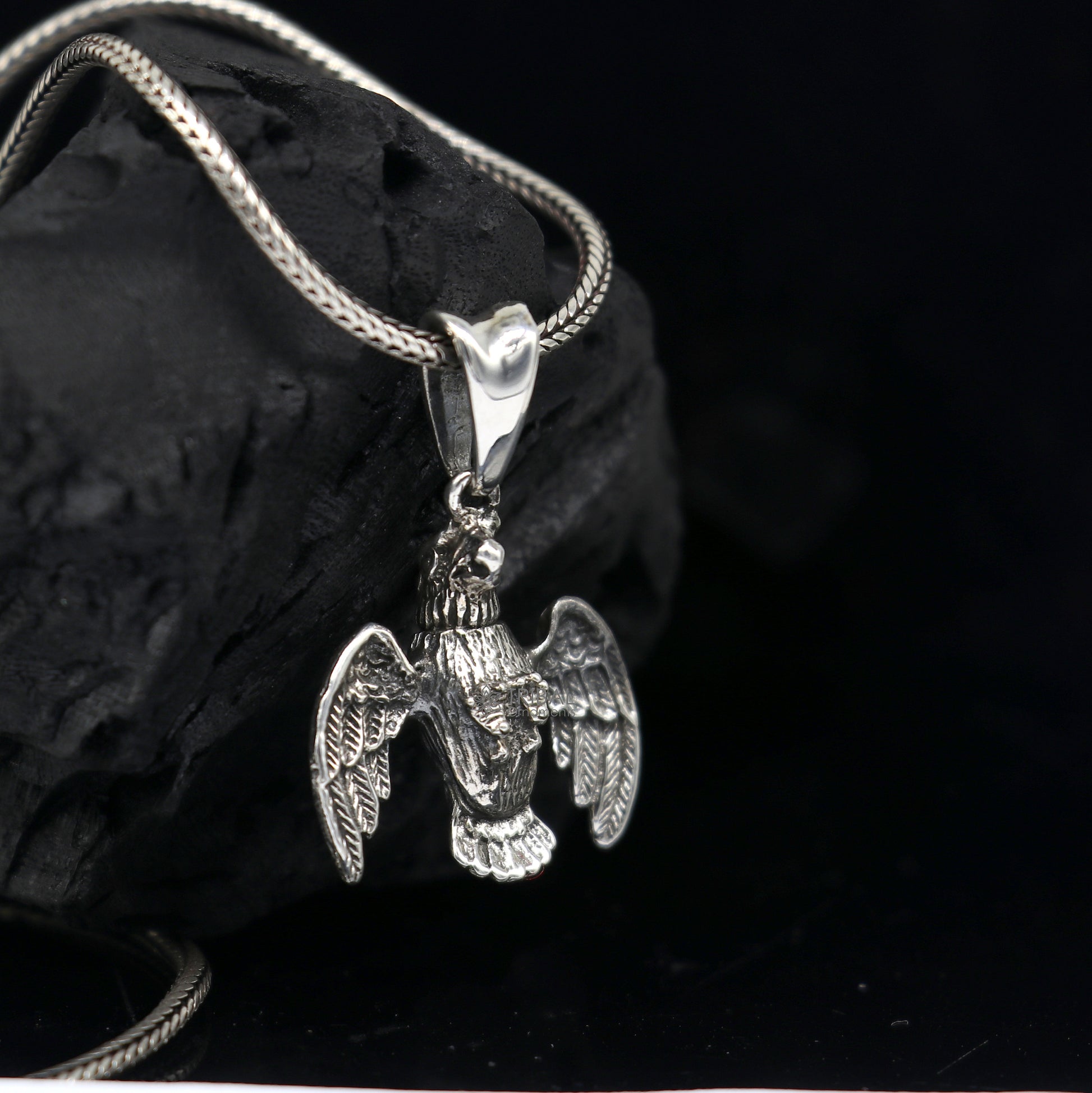 925 sterling silver handmade eagle design pendant, silver garuda pendant necklace best delicate unisex pendant jewellery nsp658 - TRIBAL ORNAMENTS