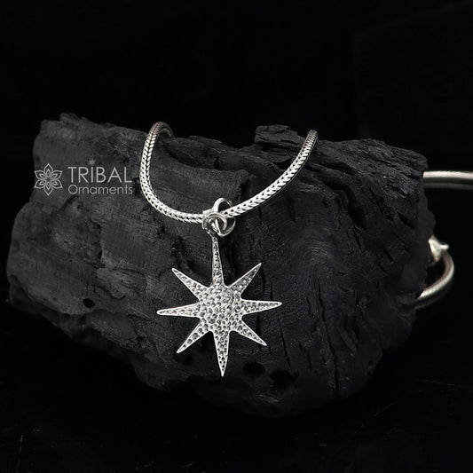 Stylish 925 sterling silver handmade Star design pendant, high quality silver small pendant for boy girls nsp672 - TRIBAL ORNAMENTS