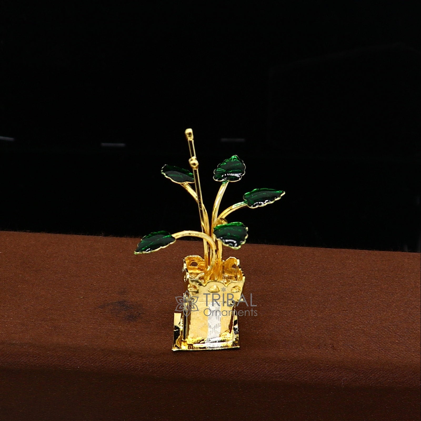 925 sterling silver handmade mini tulsi plant basil rosary plant for puja temple article, excellent  silver worshiping article su1138 - TRIBAL ORNAMENTS
