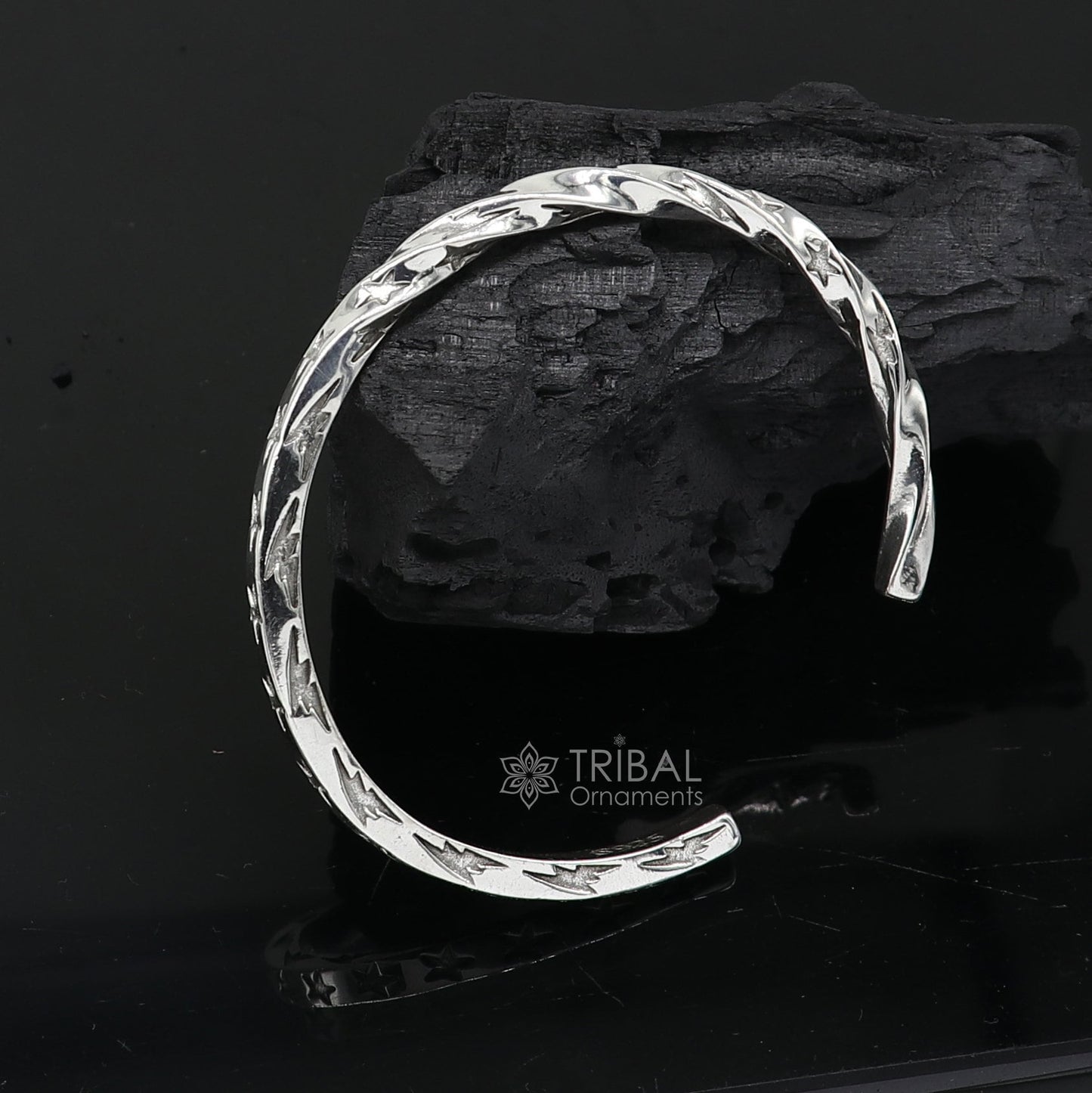 925 sterling silver handmade Unique twisting design fashion kada cuff bracelet, cuff kada unsex gifting jewelry solid silver kada cuff156 - TRIBAL ORNAMENTS