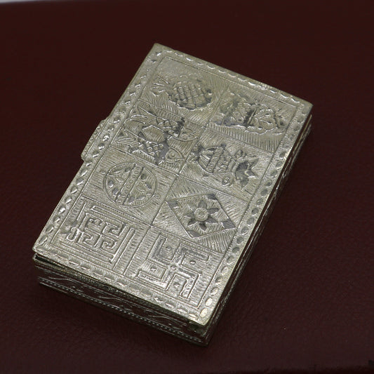 2.7"X1.8" 925 sterling silver trinket box, kajal box/casket box brides rectangle shape box collection, container box, eyeliner box stb823 - TRIBAL ORNAMENTS