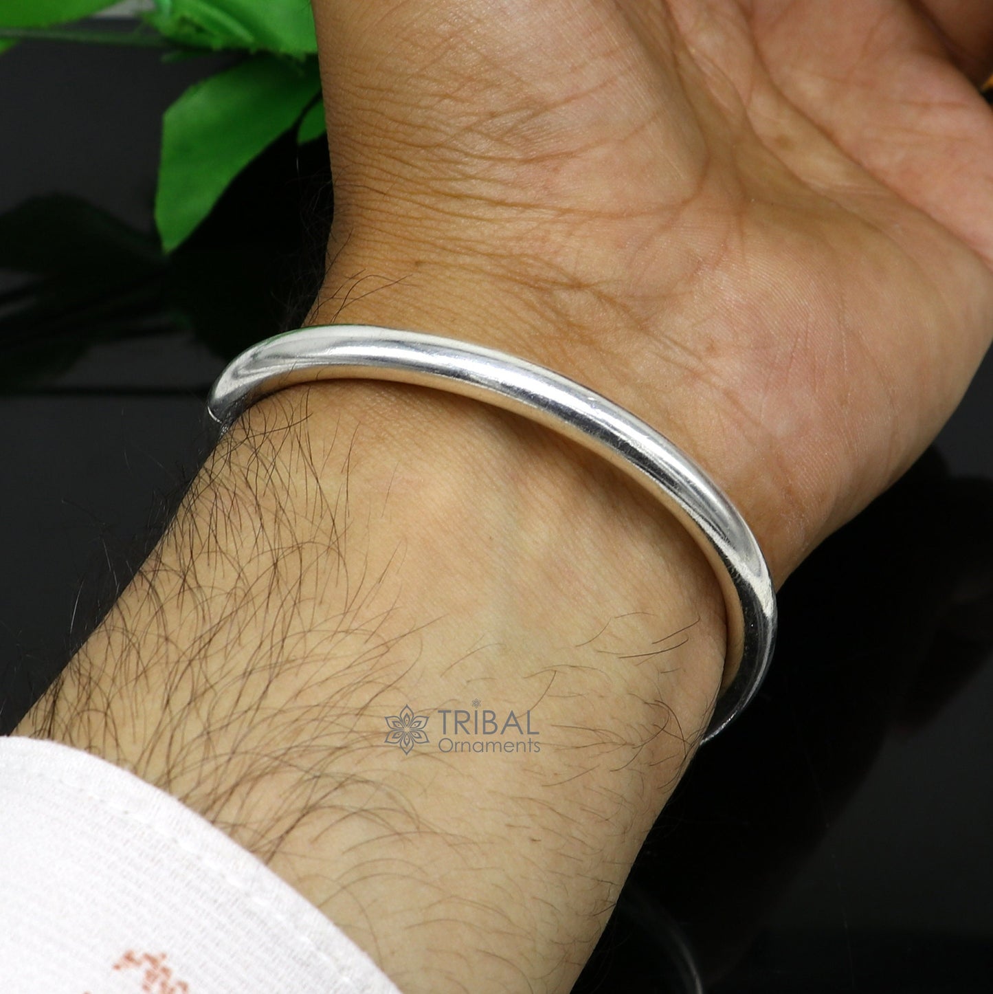 Handmade Sterling silver Lord Shiva Trident Kada Mahakal bracelet, Rudraksh bracelet, customized babhubali bangle kada giftig jewelry nsk697 - TRIBAL ORNAMENTS