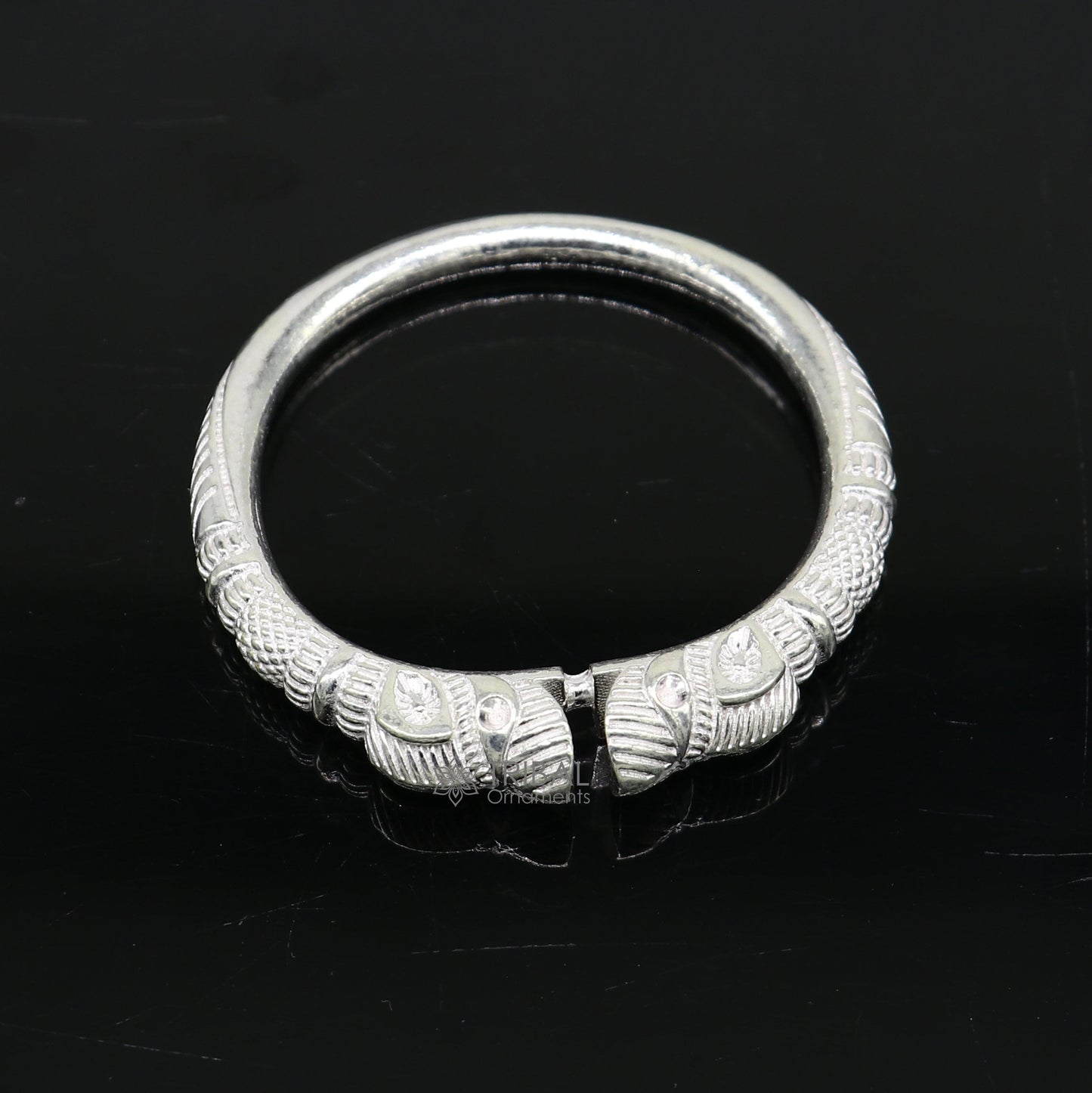 Amazing baby kada Solid 925 silver men's ethnic cultural crocodile face design vintage tribal kada bangle best kids gifting cuff kada nsk700 - TRIBAL ORNAMENTS