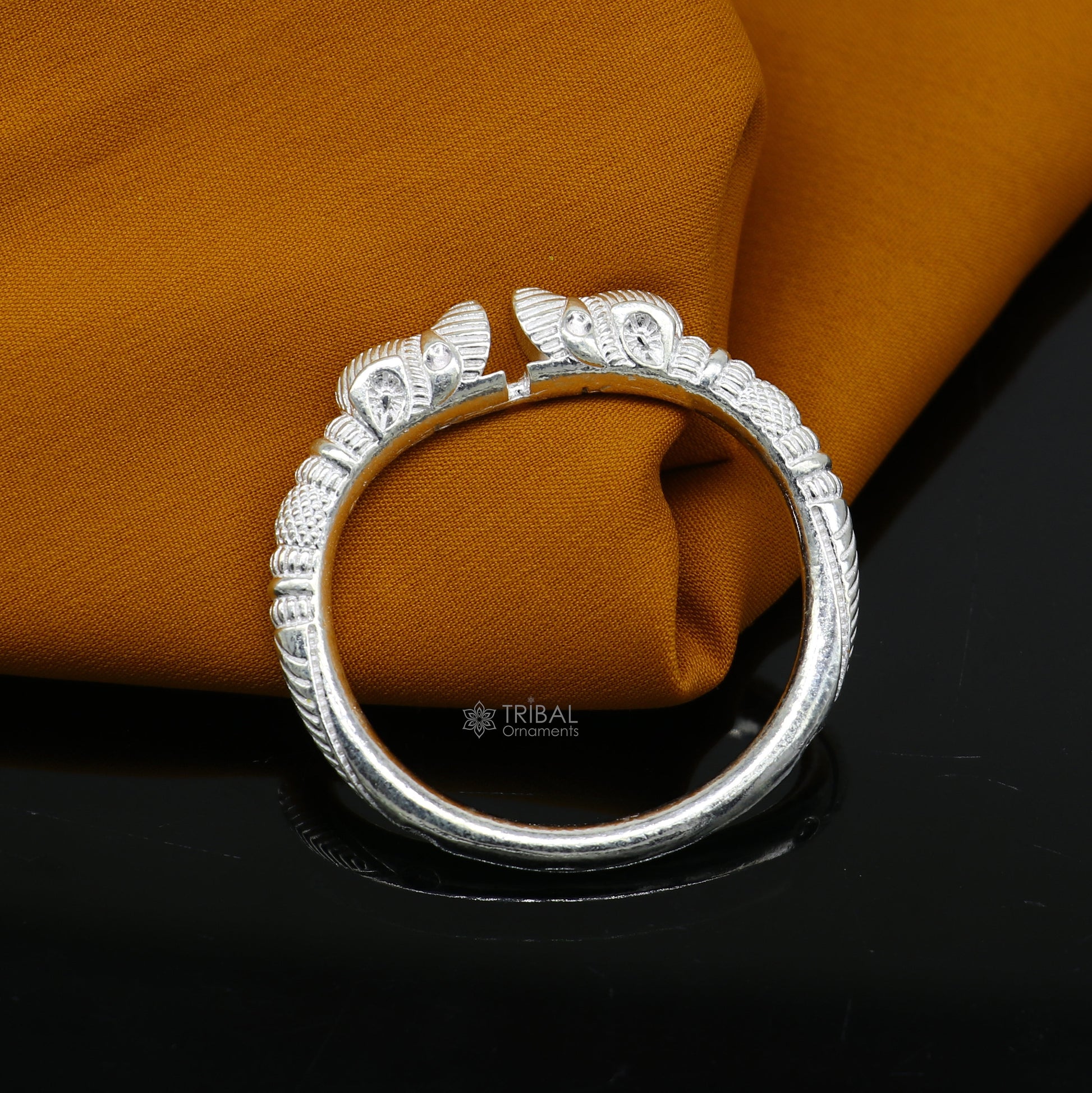 Amazing baby kada Solid 925 silver men's ethnic cultural crocodile face design vintage tribal kada bangle best kids gifting cuff kada nsk700 - TRIBAL ORNAMENTS