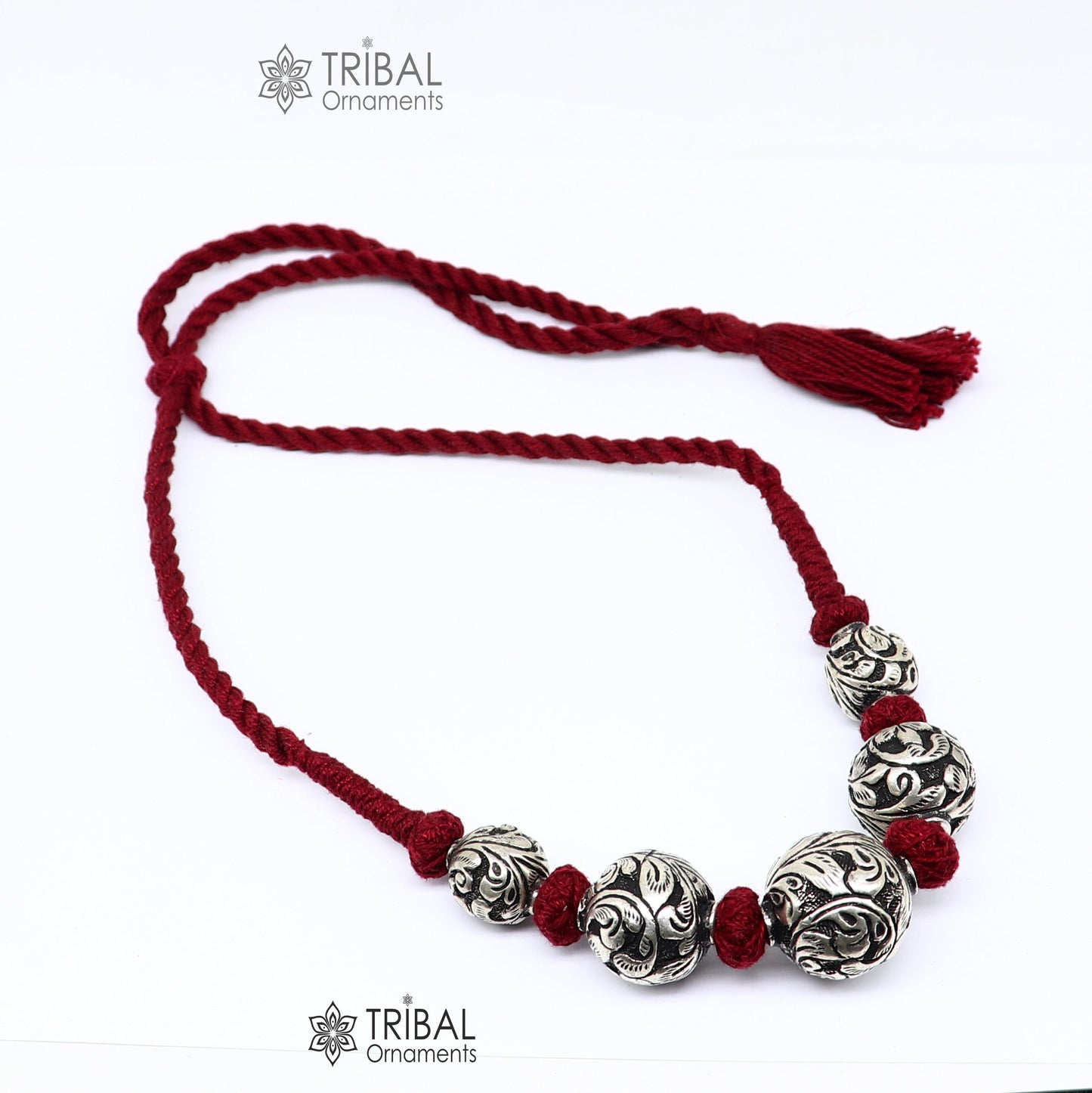 925 sterling silver Fancy stylish beaded necklace, excellent brides gifting fashion wedding ethnic necklace tribal jewelry set633 - TRIBAL ORNAMENTS