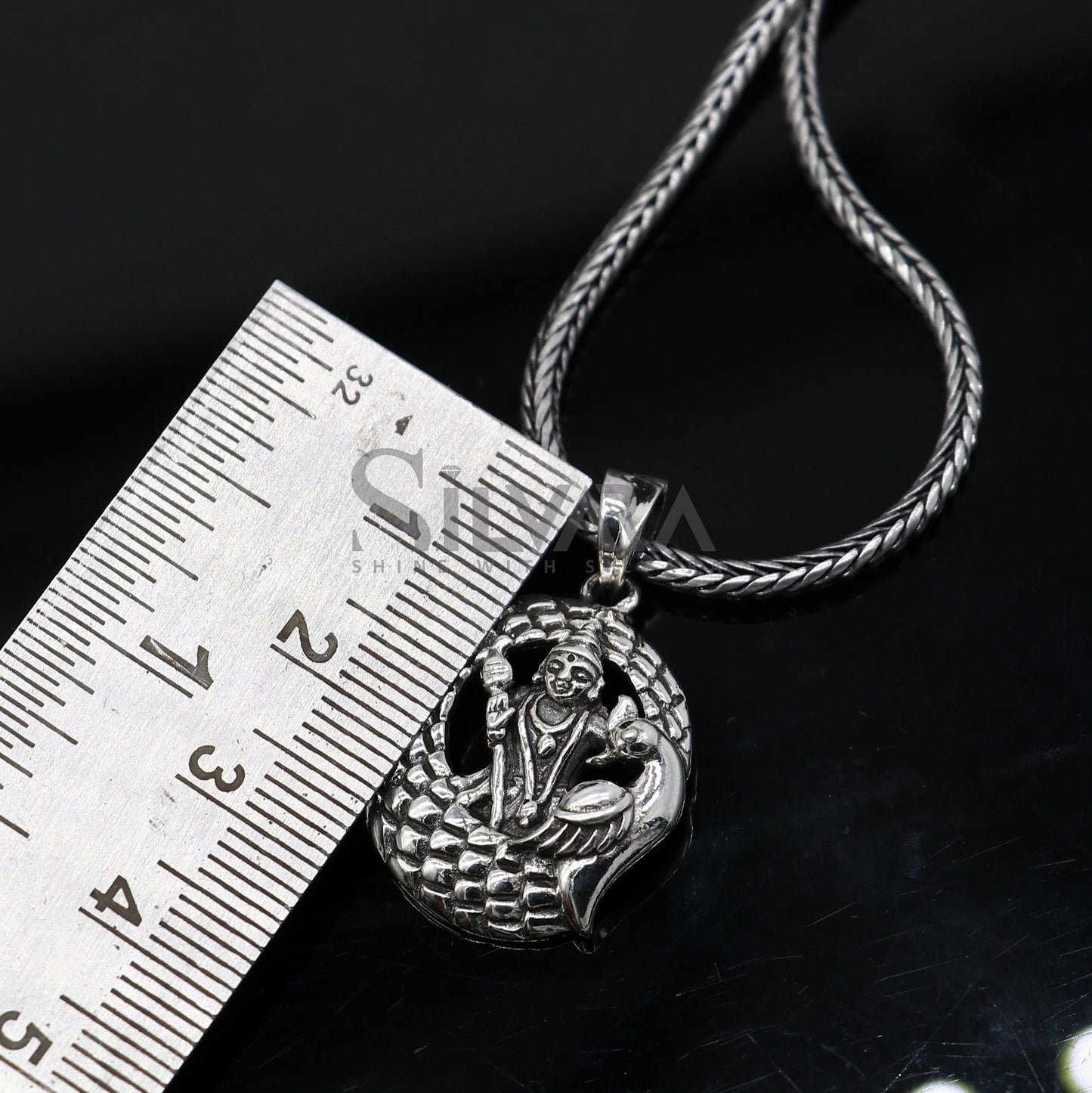 925 sterling silver Divine lord murugan KARTIKEYA pendant, excellent vintage designer silver handmade elegant pendant jewelry NSP683 - TRIBAL ORNAMENTS