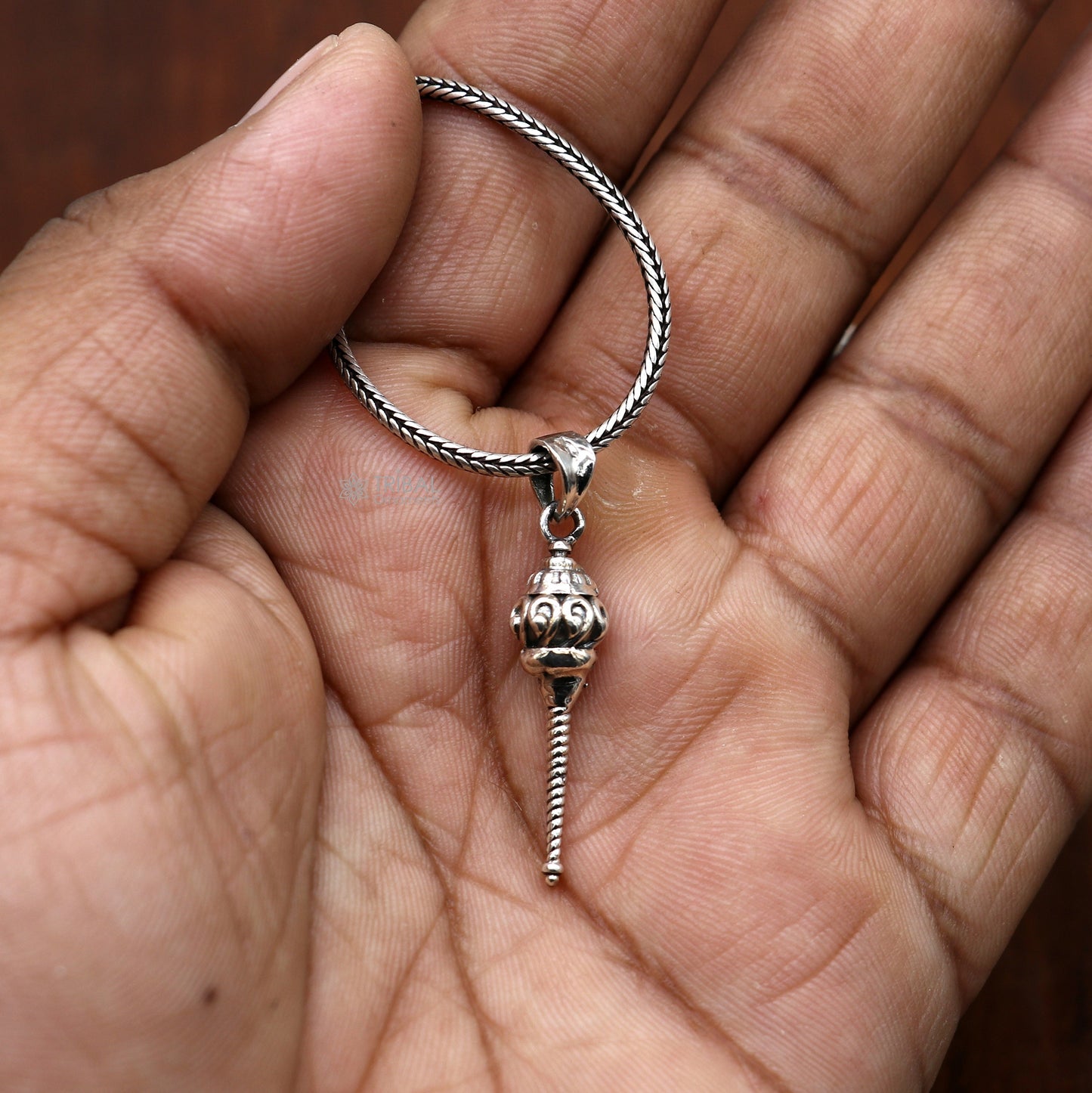 Unique Lord hanuman mace/gada 925 sterling silver small pendant, Wonderful Pendant for unisex gifting necklace nsp666 - TRIBAL ORNAMENTS