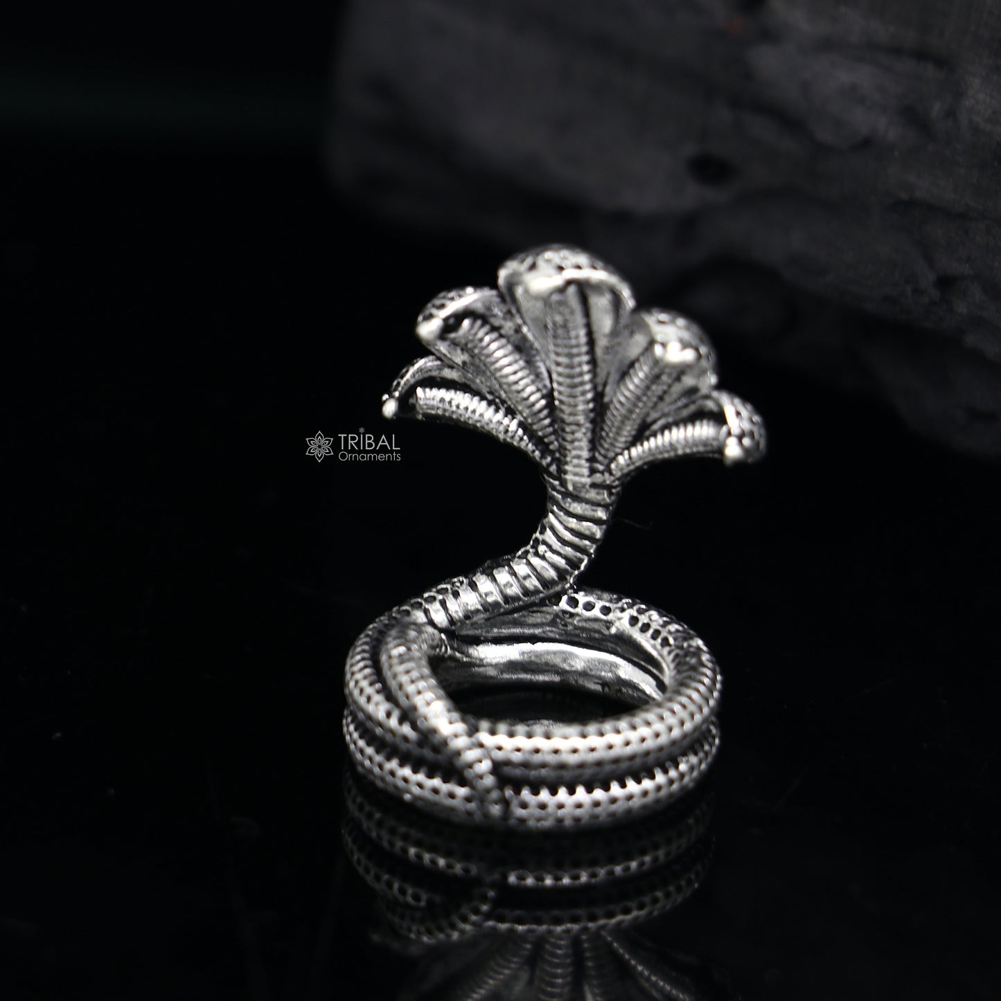 925 sterling silver solid divine panchmukhi Sheshnag, wonderful shiva snake amazing puja articles or utensils for home or temple art651 - TRIBAL ORNAMENTS