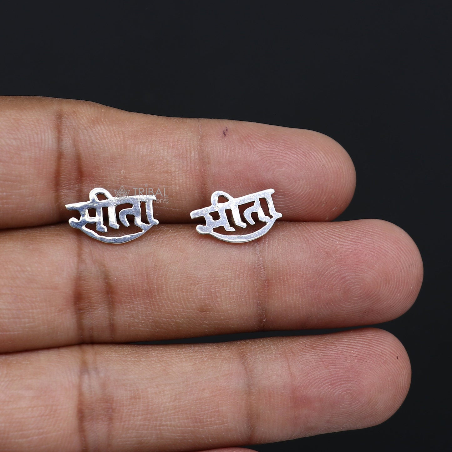 925 sterling silver handmade Goddess SEETA stud, best customized trendy vintage stud earring jewelry for unisex s1206 - TRIBAL ORNAMENTS