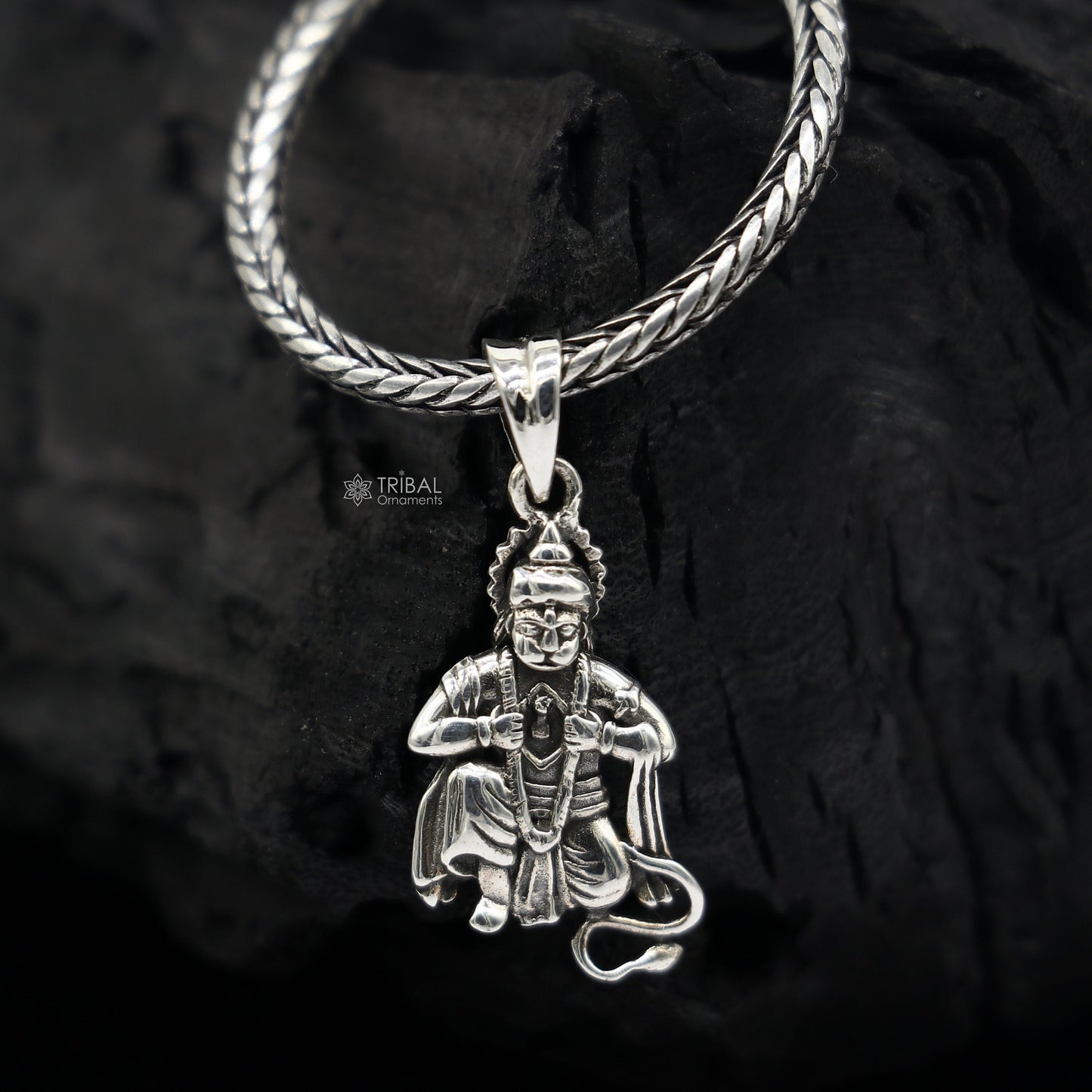 925 sterling silver handmade Hindu idol God Lord hanuman pendant, amazing divine lord bajarangbali pendant unisex gifting jewelry NSP686 - TRIBAL ORNAMENTS
