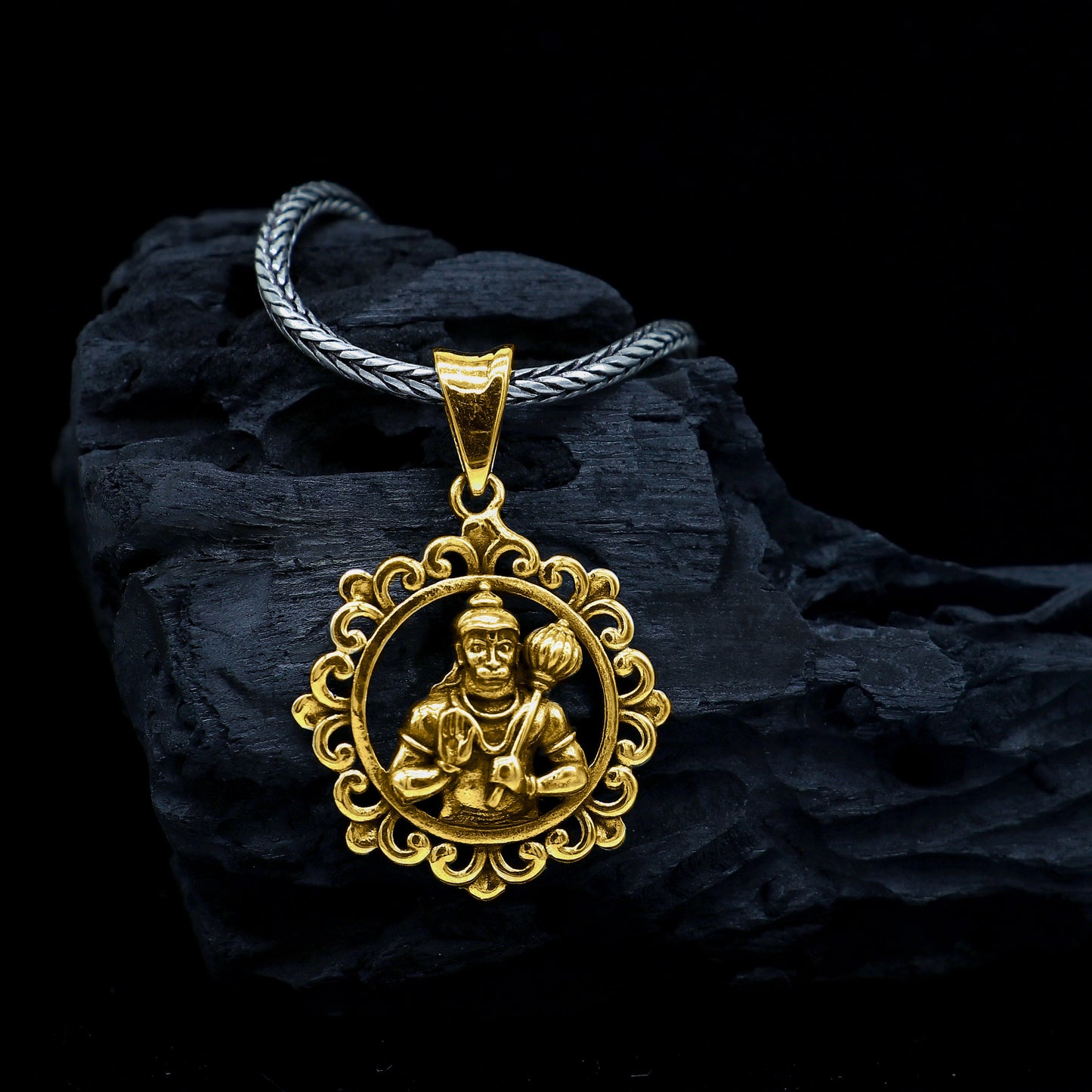 925 sterling silver handmade Hindu idol God  Lord hanuman pendant, amazing divine lord bajarangbali pendant unisex gifting jewelry NSP688 - TRIBAL ORNAMENTS