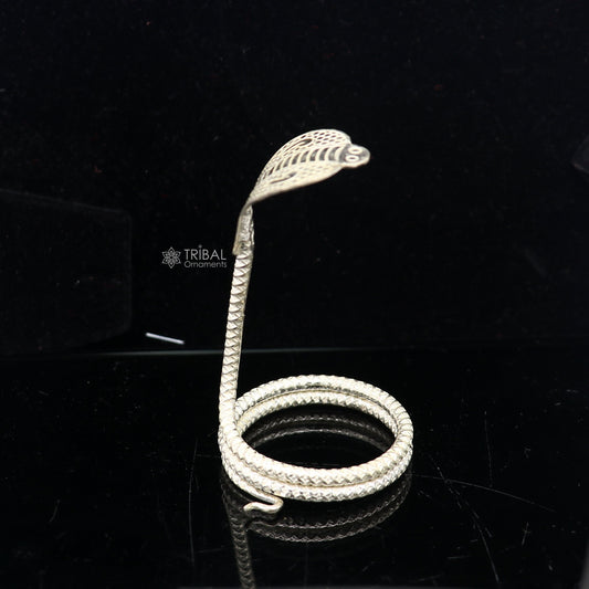 Shiva Snake Solid silver handmade Divine vintage style mini snake or shiva snake for puja or worshipping, solid Diwali puja article su1147 - TRIBAL ORNAMENTS