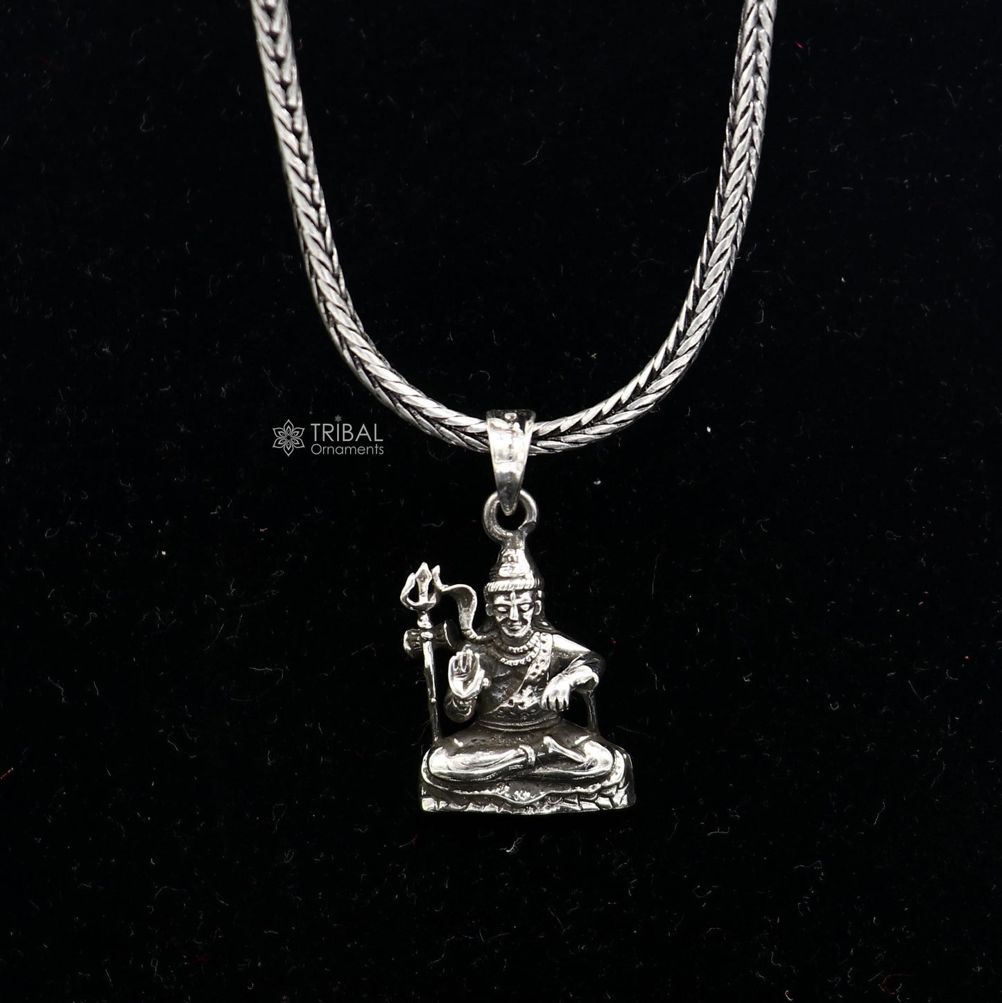 925 sterling silver Divine lord shiva pendant, excellent vintage designer silver handmade holy blessing pendant jewelry nsp696 - TRIBAL ORNAMENTS