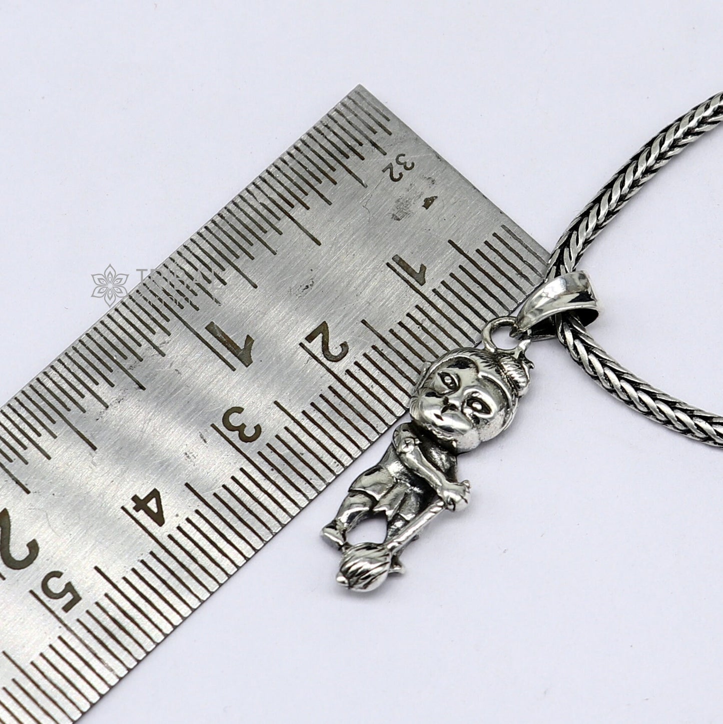 925 pure silver lord BAL HANUMAN pendant best gifting pendant, wheat chain necklace locket best gifting delicate unisex jewelry Nsp722 - TRIBAL ORNAMENTS