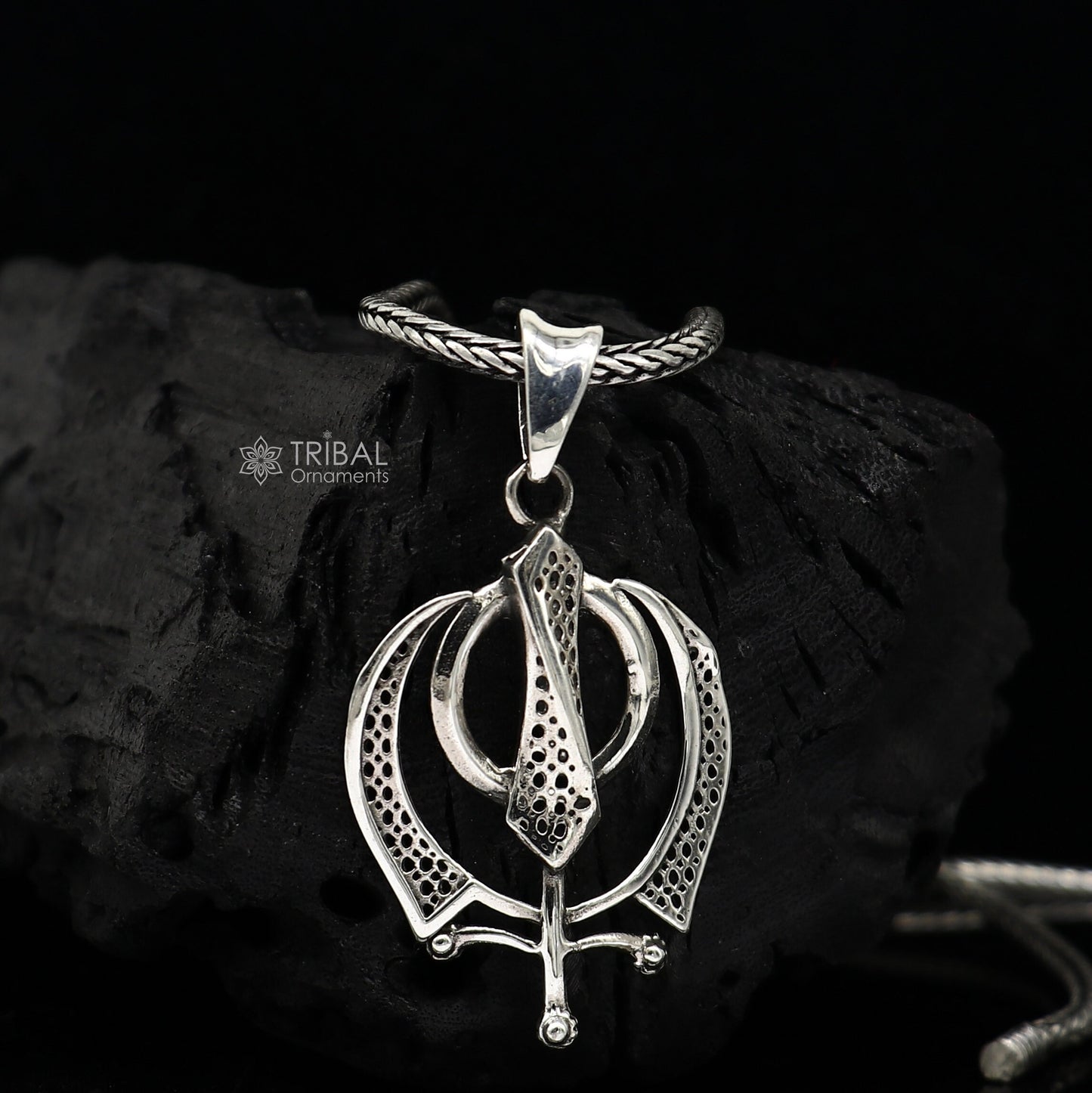925 pure silver Divine GURU Nanak sahib khalsa pendant best gifting pendant, wheat chain necklace locket delicate unisex jewelry nsp727 - TRIBAL ORNAMENTS