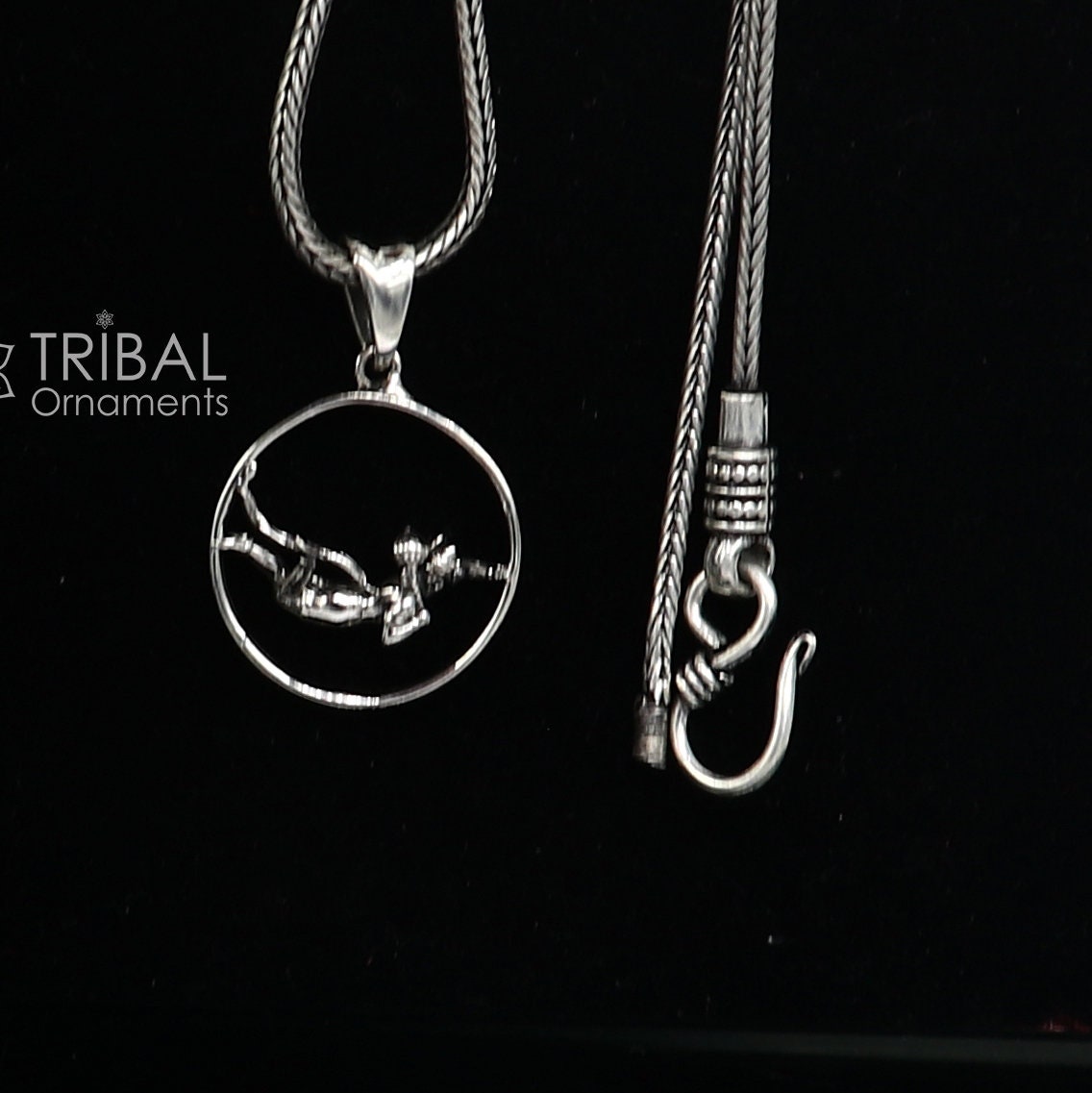 925 pure silver LORD HANUMAN pendant best gifting pendant, wheat chain necklace locket best gifting delicate unisex jewelry nsp742 - TRIBAL ORNAMENTS