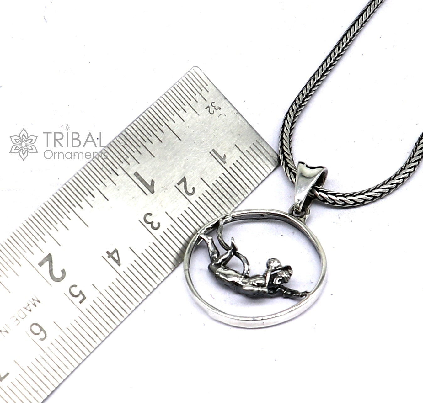 925 pure silver LORD HANUMAN pendant best gifting pendant, wheat chain necklace locket best gifting delicate unisex jewelry nsp742 - TRIBAL ORNAMENTS