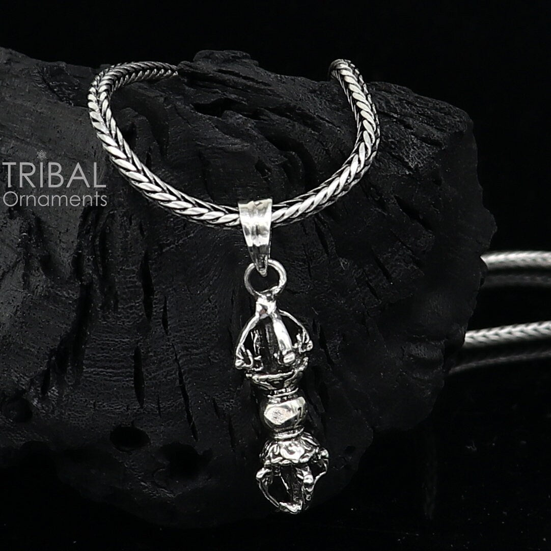 925 Sterling silver unique design Men Vantage Crafts Vajra Lucky Pendant best gifting jewelry NSP746 - TRIBAL ORNAMENTS