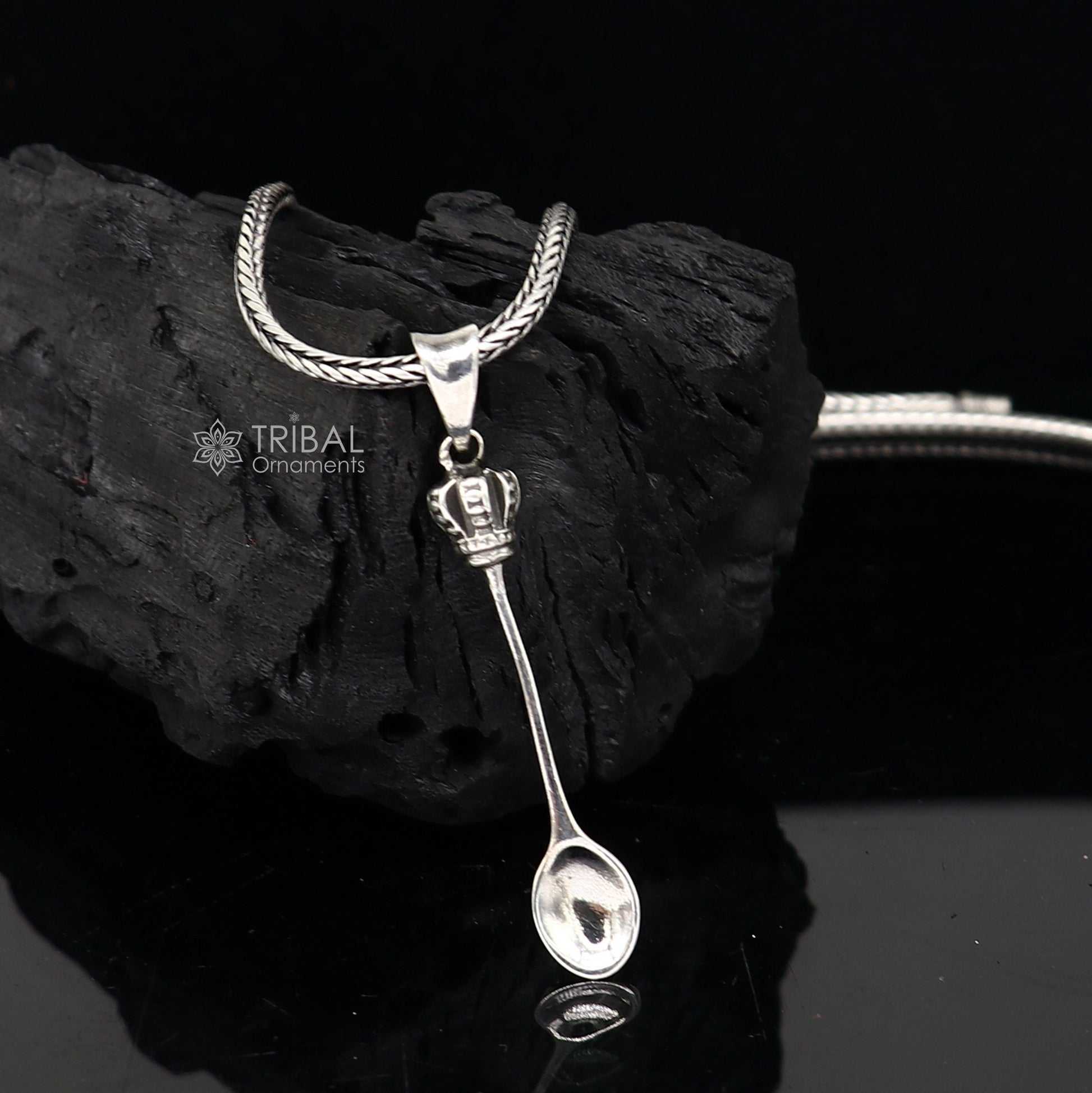 925 Sterling silver unique spoon design Men Vantage Crafts Pendant best gifting jewelry NSP752 - TRIBAL ORNAMENTS